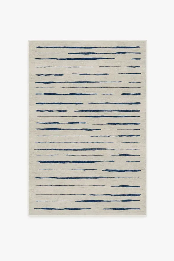 Machine Washable Area Rug - Indigo Stripe