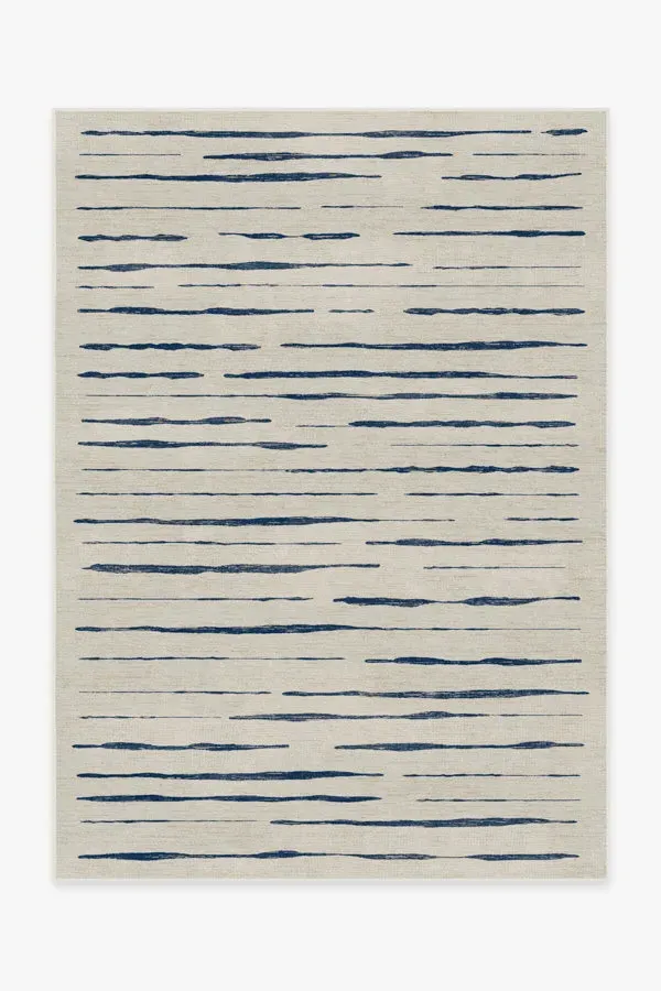 Machine Washable Area Rug - Indigo Stripe