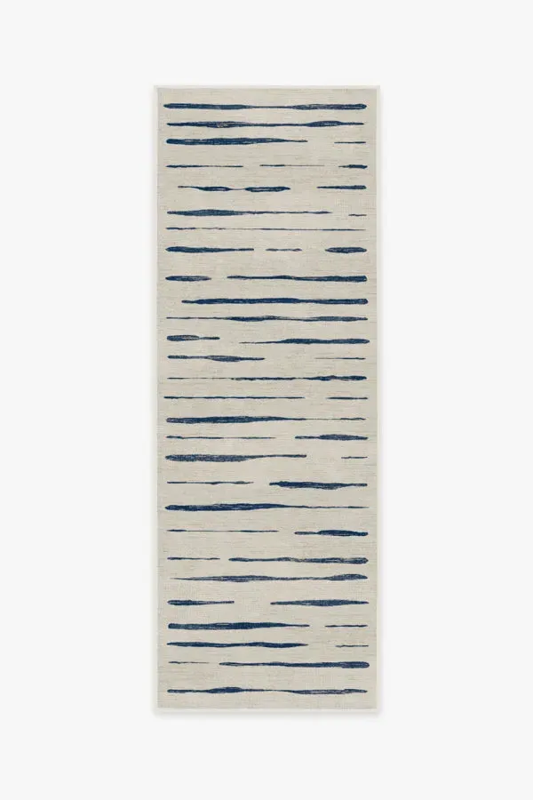 Machine Washable Area Rug - Indigo Stripe