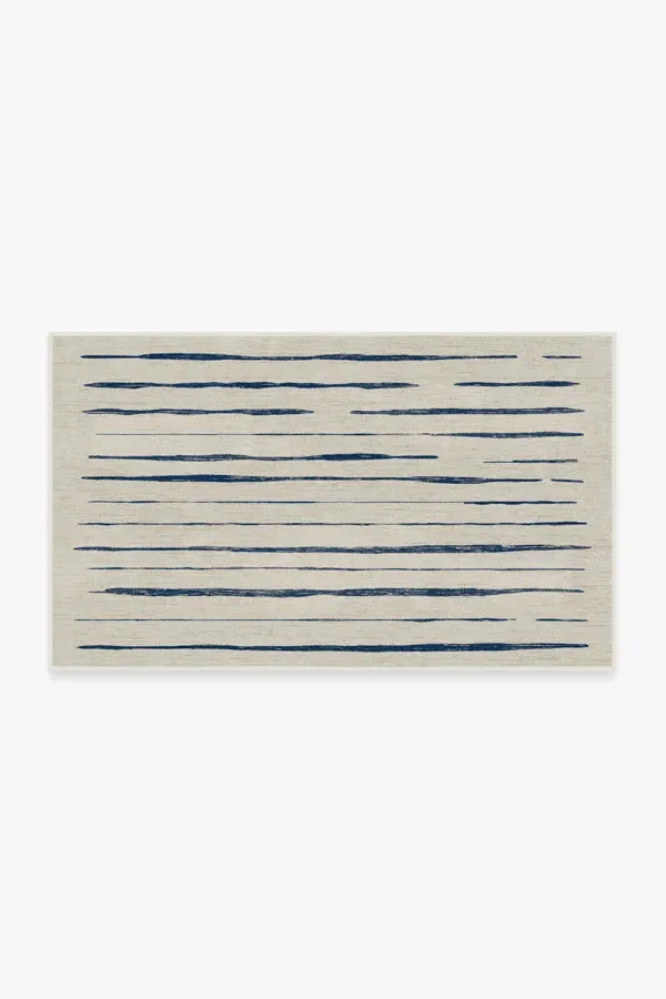 Machine Washable Area Rug - Indigo Stripe