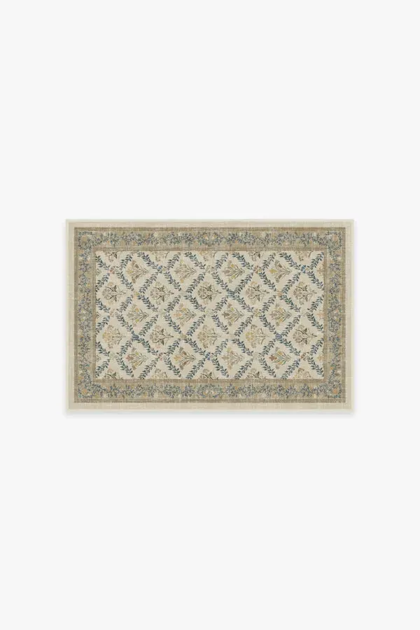 Machine Washable Area Rug - Ivory, Flatwoven image