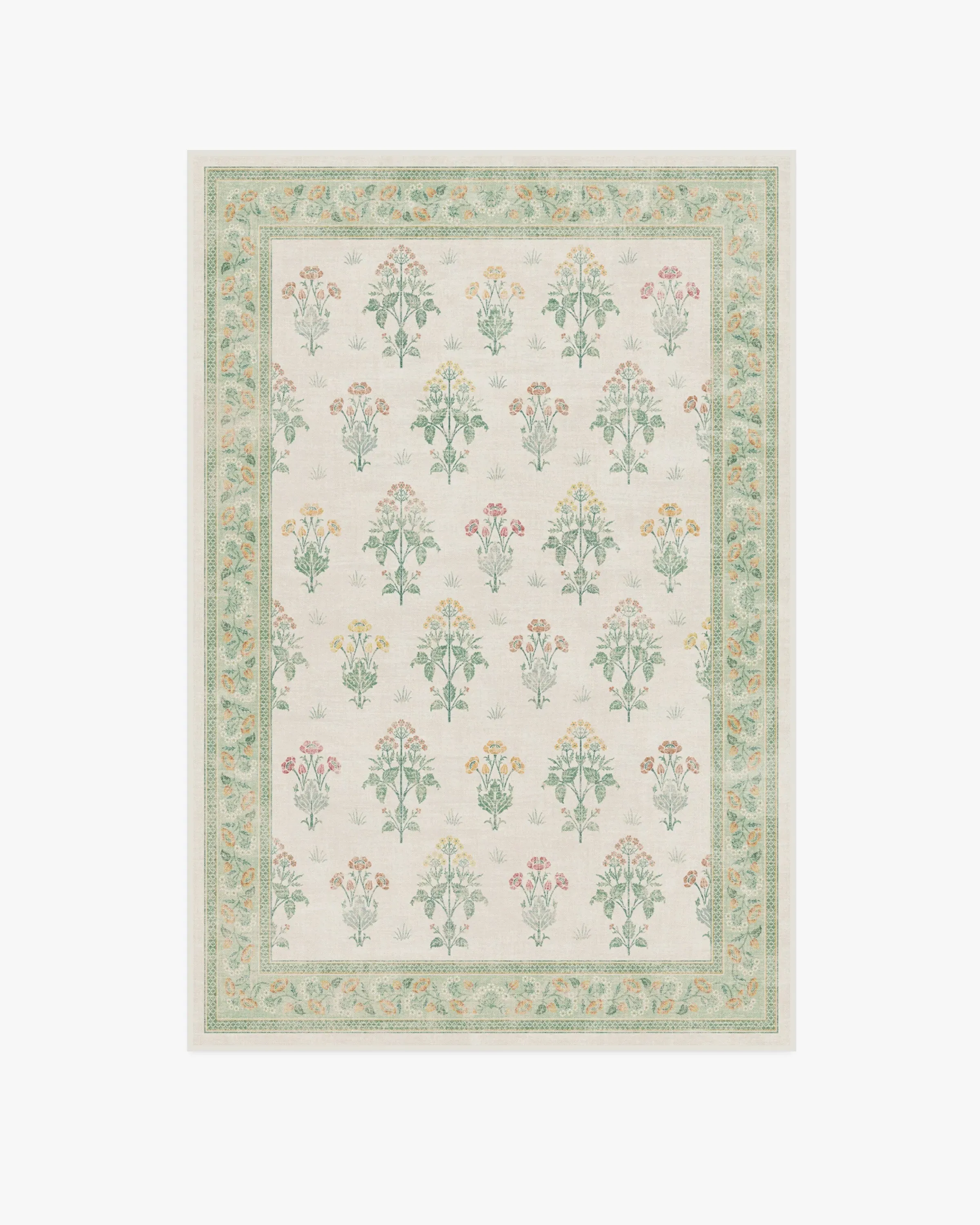 Machine Washable Area Rug - Ivory, Green