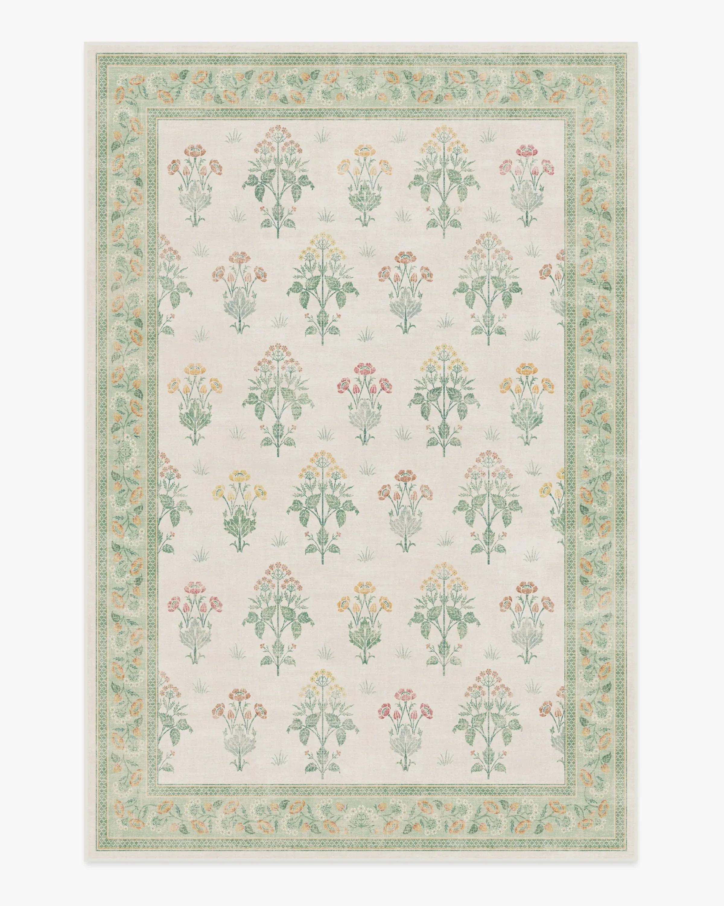 Machine Washable Area Rug - Ivory, Green