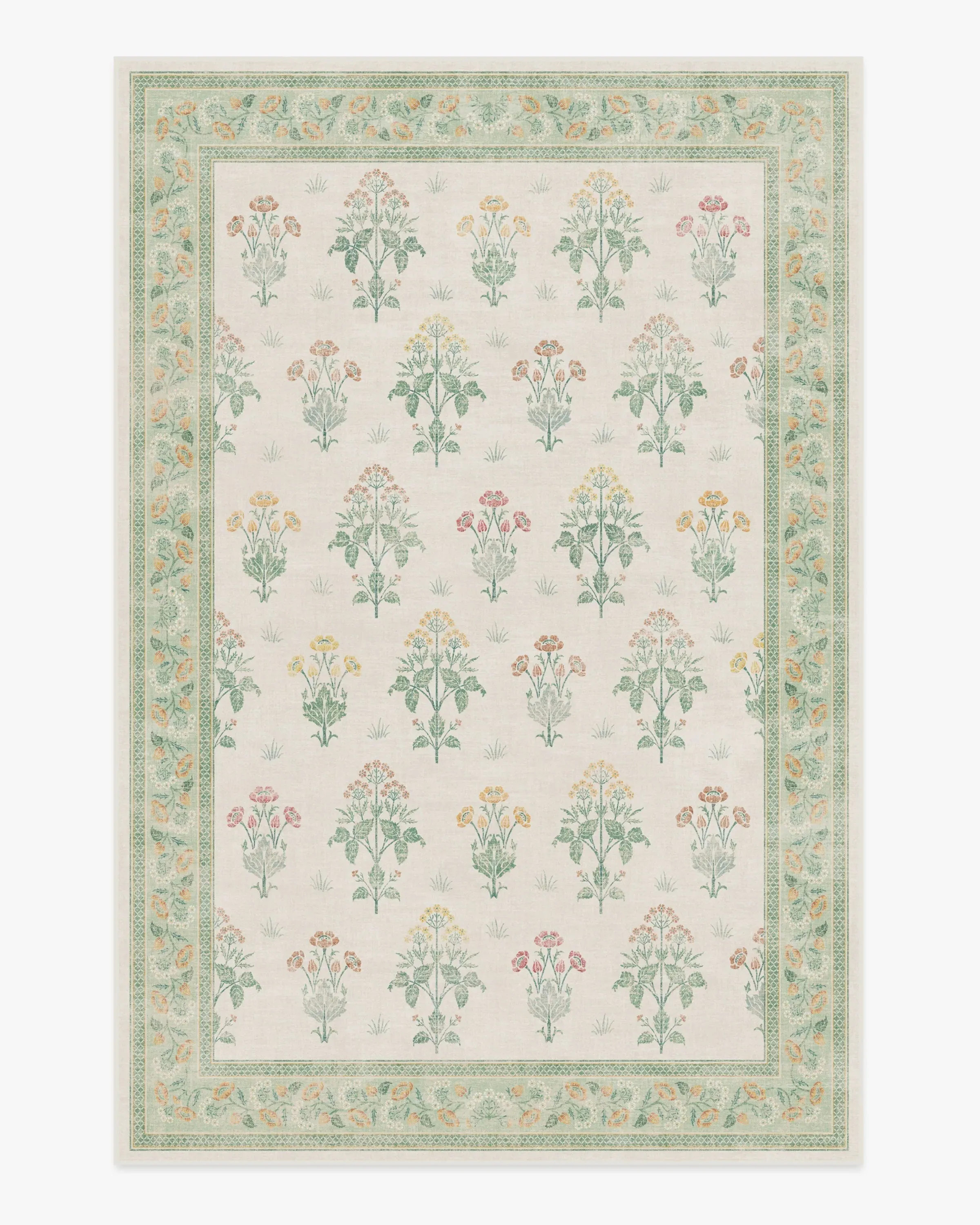 Machine Washable Area Rug - Ivory, Green
