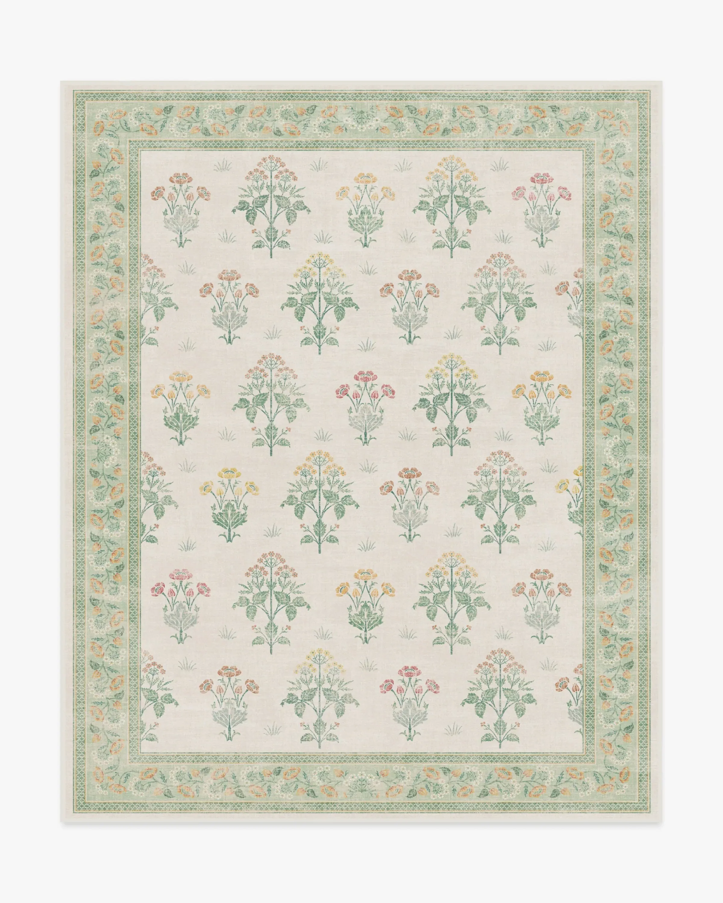 Machine Washable Area Rug - Ivory, Green