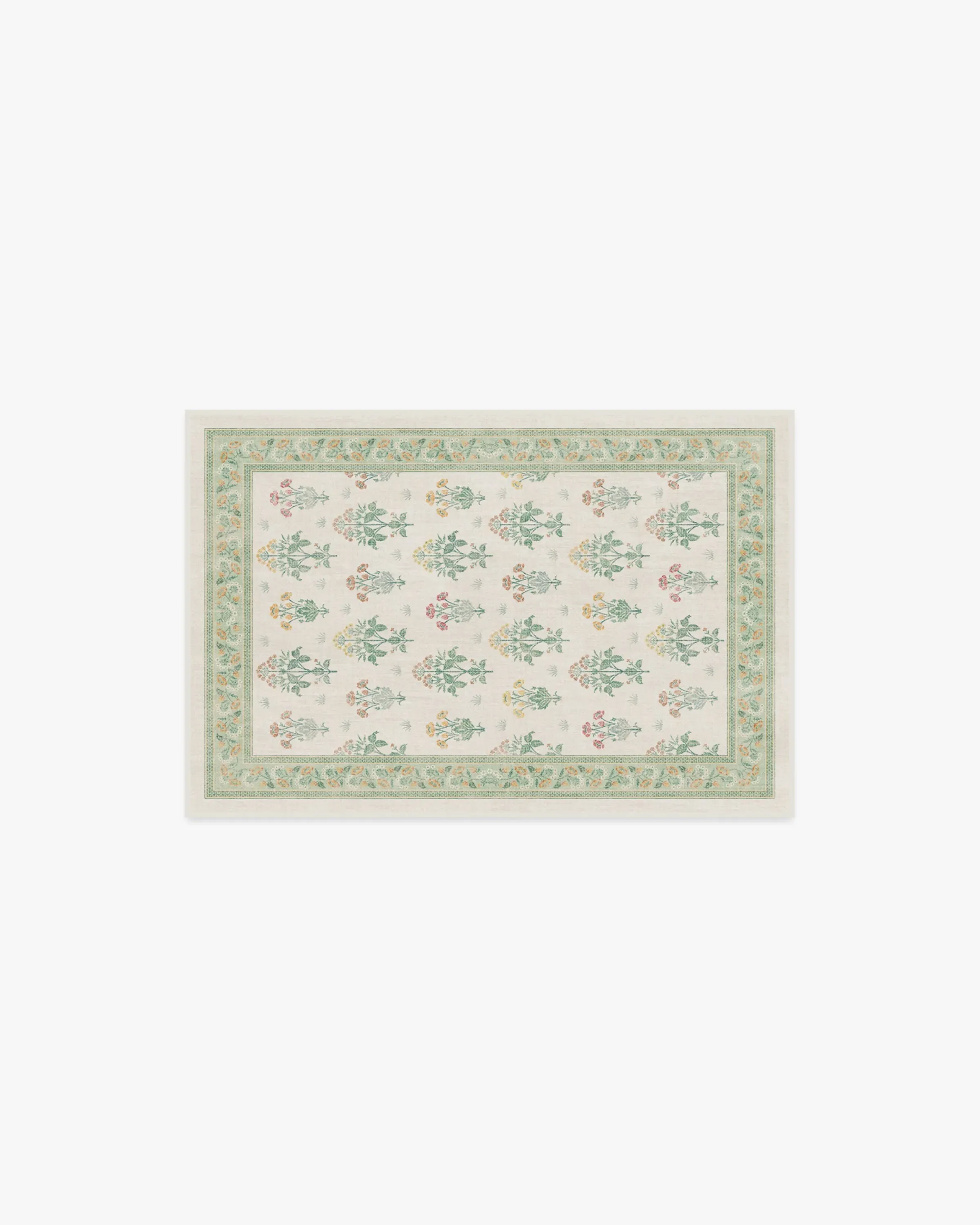 Machine Washable Area Rug - Ivory, Green image