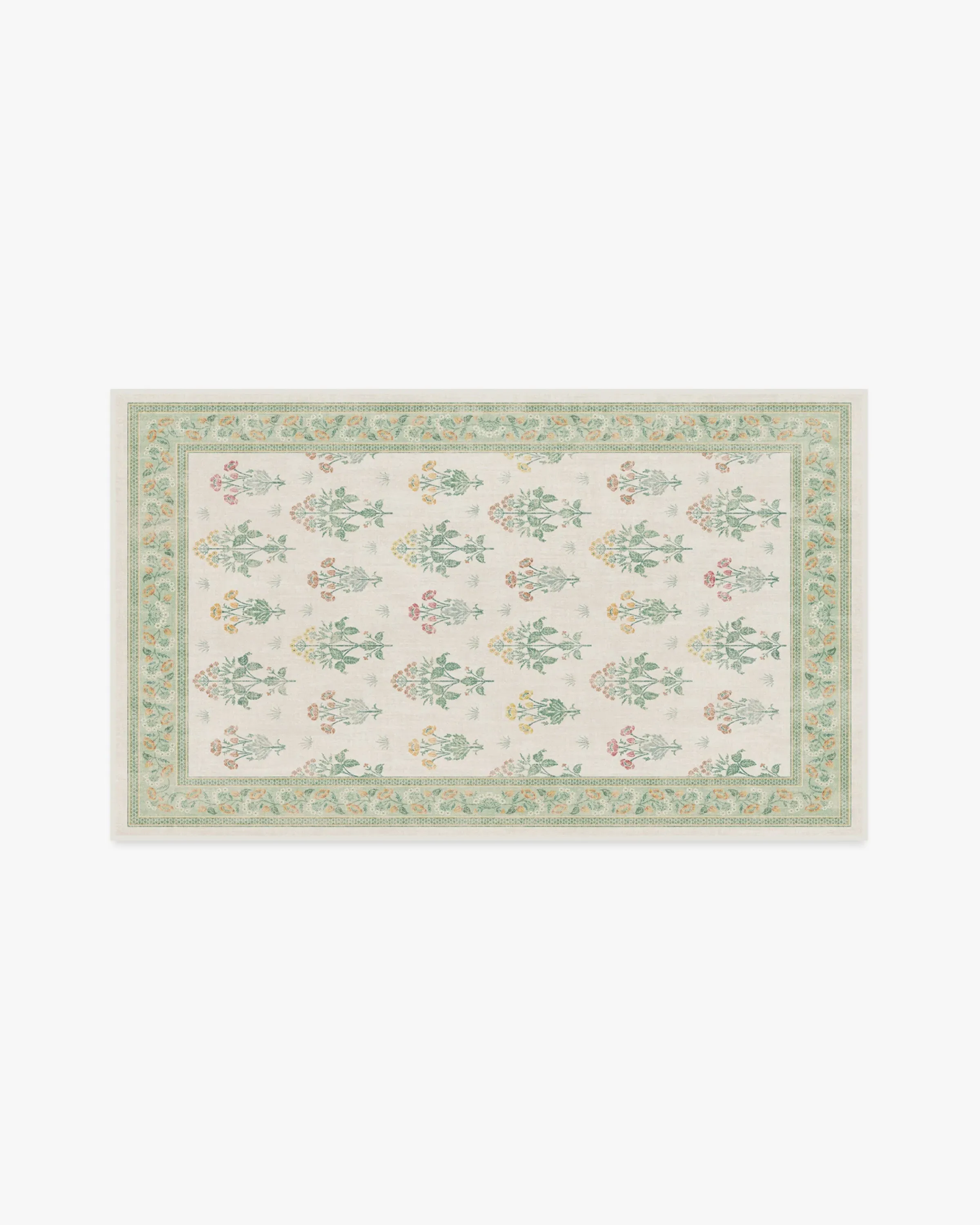 Machine Washable Area Rug - Ivory, Green
