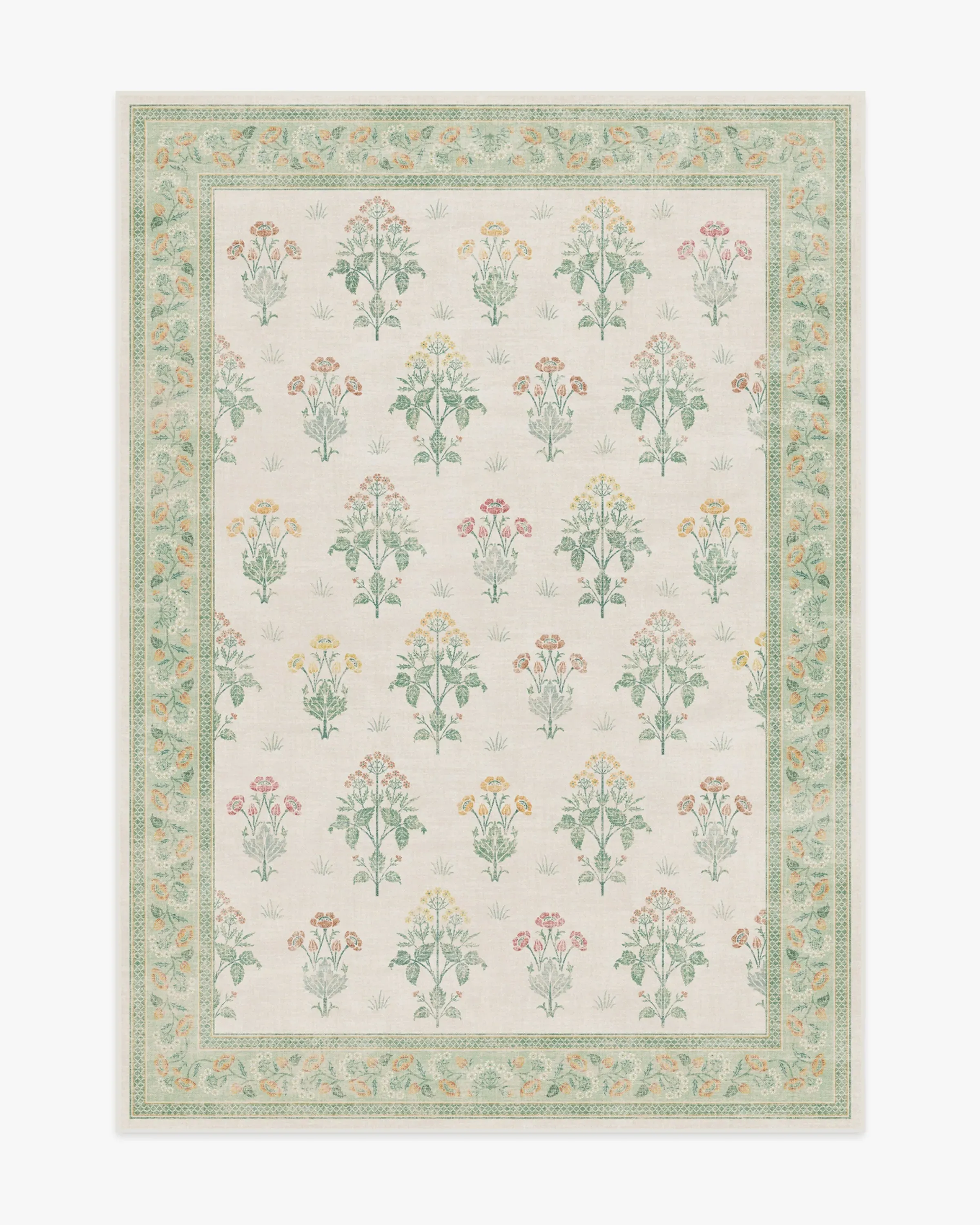Machine Washable Area Rug - Ivory, Green