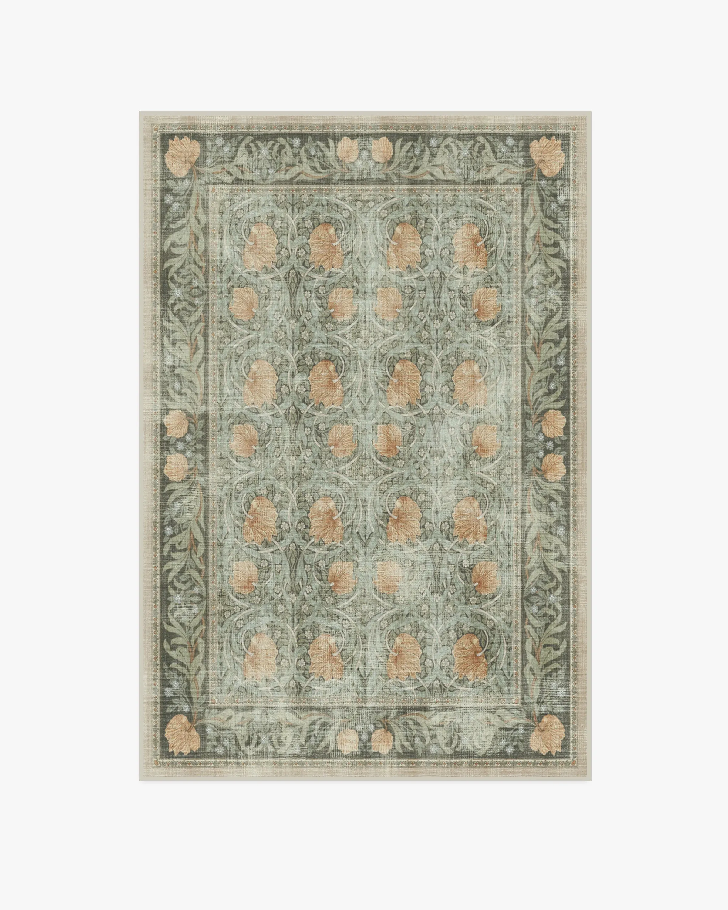 Machine Washable Area Rug - Jade, Floral