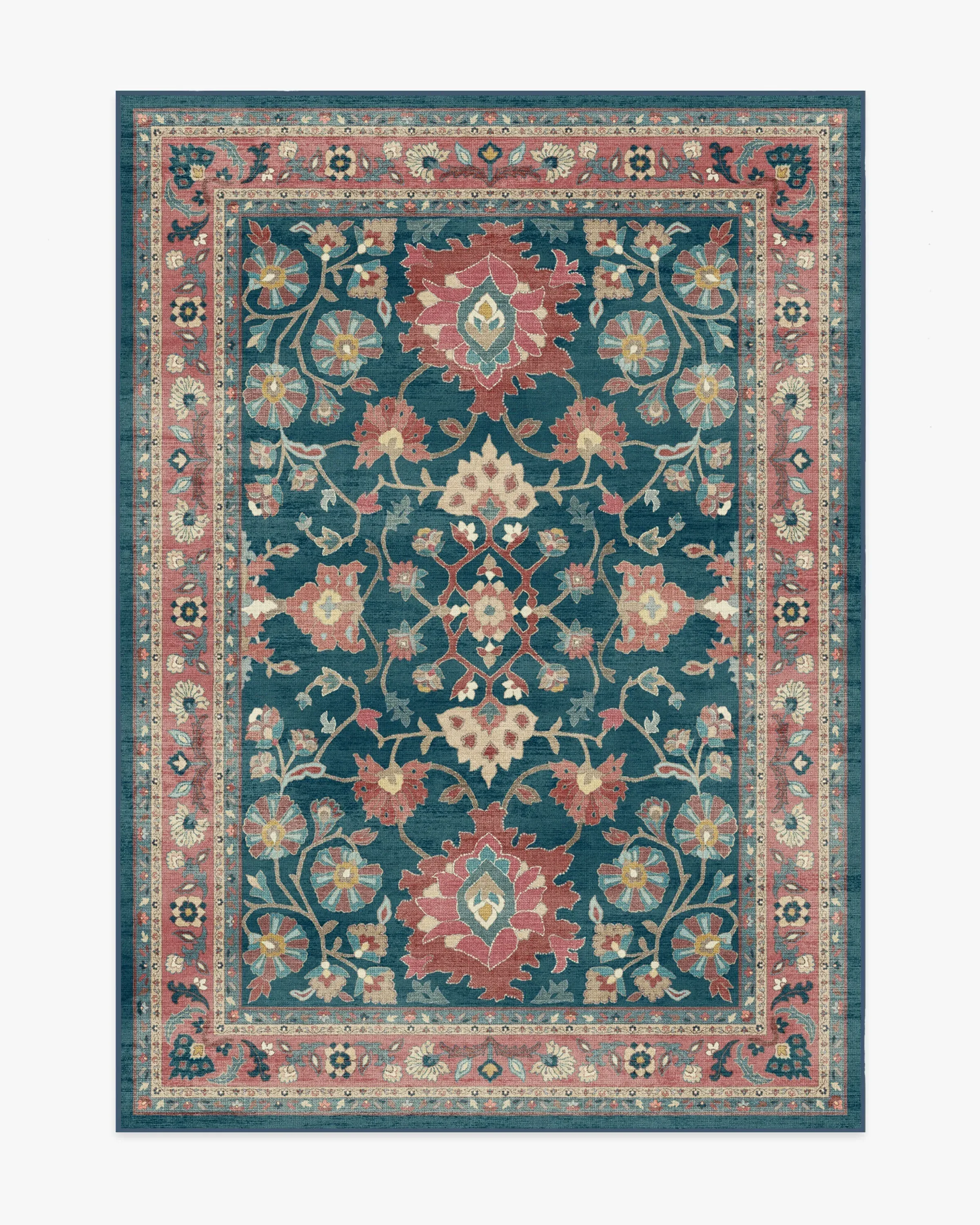 Machine Washable Area Rug - Navy, Cayenne