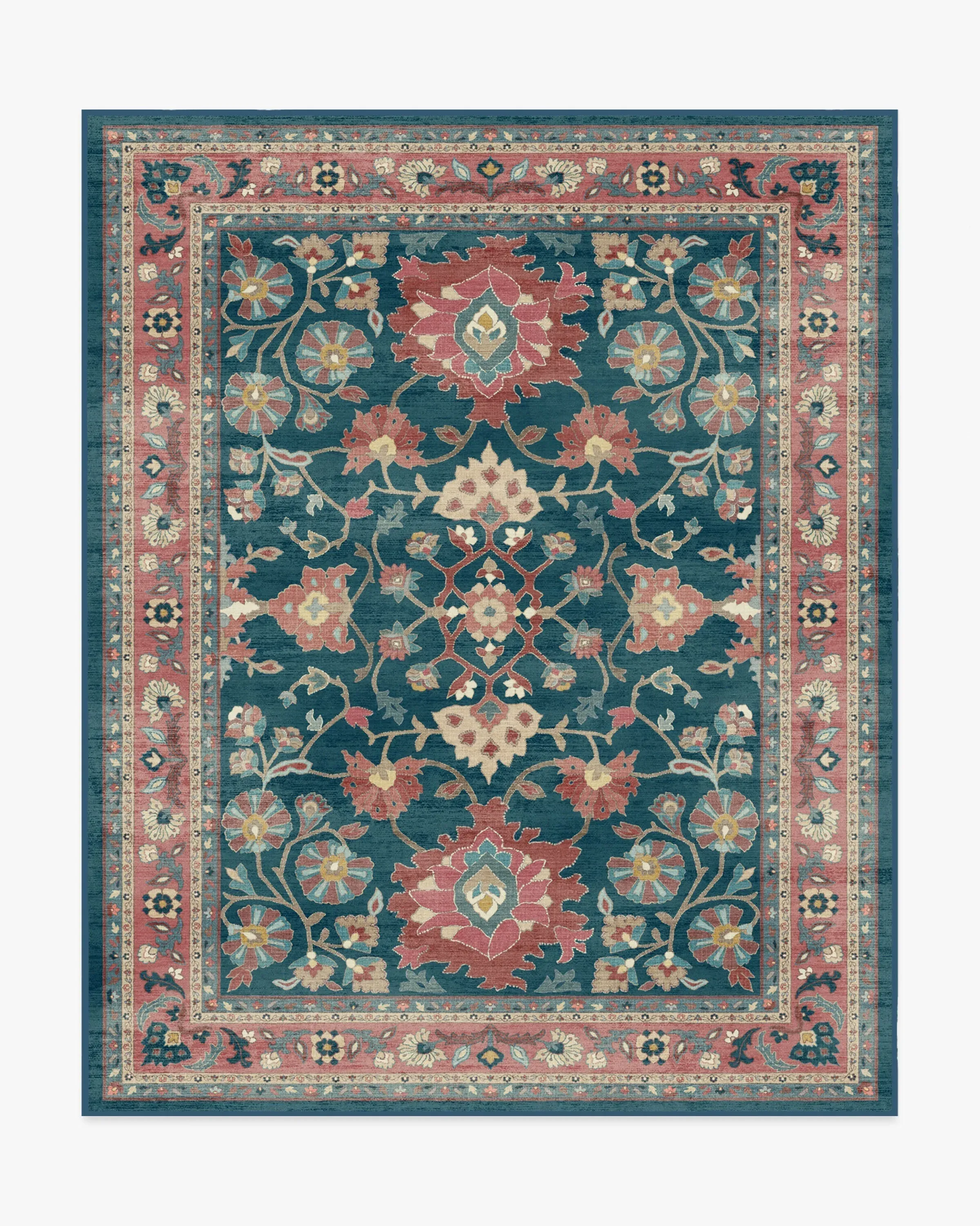 Machine Washable Area Rug - Navy, Cayenne