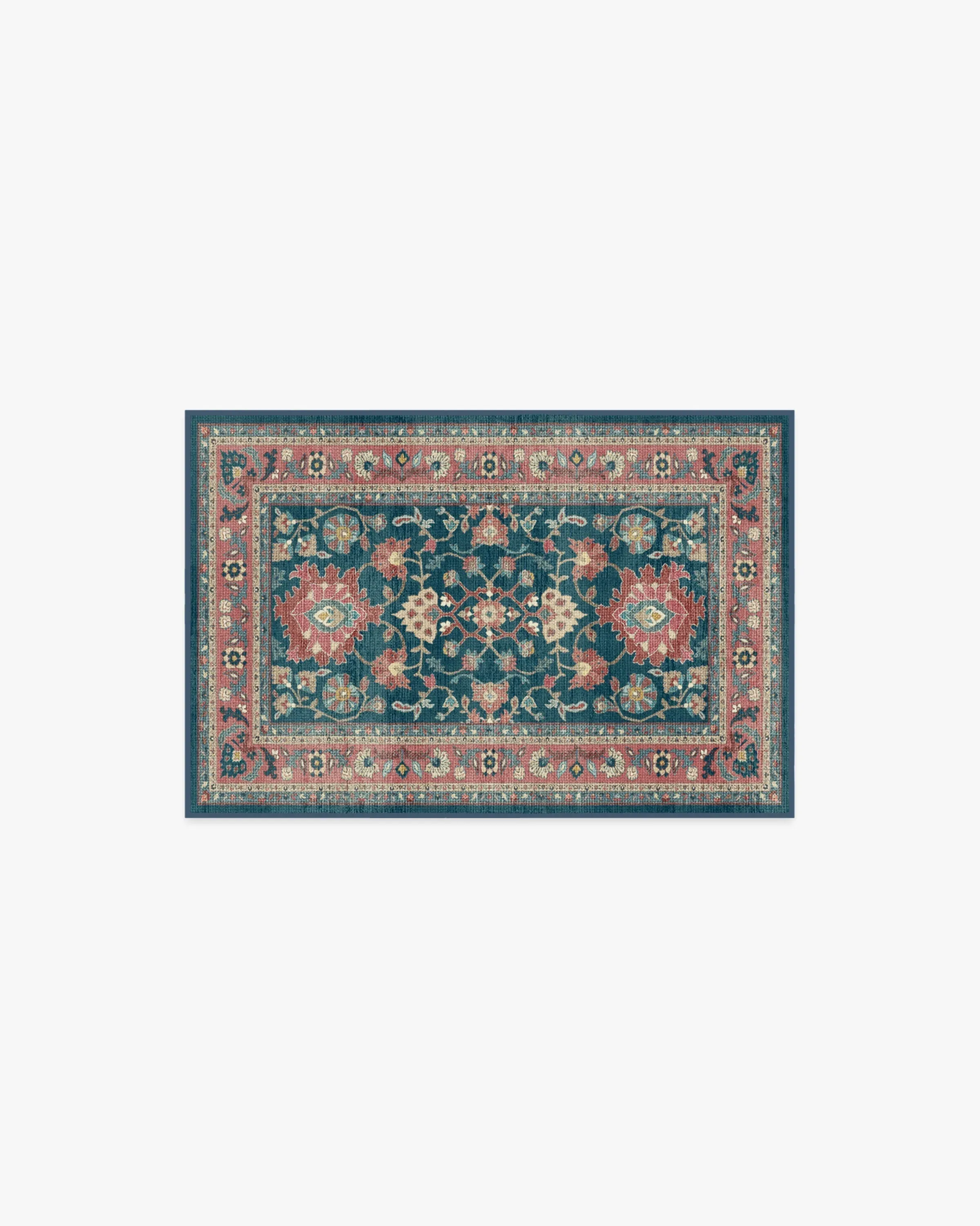 Machine Washable Area Rug - Navy, Cayenne image