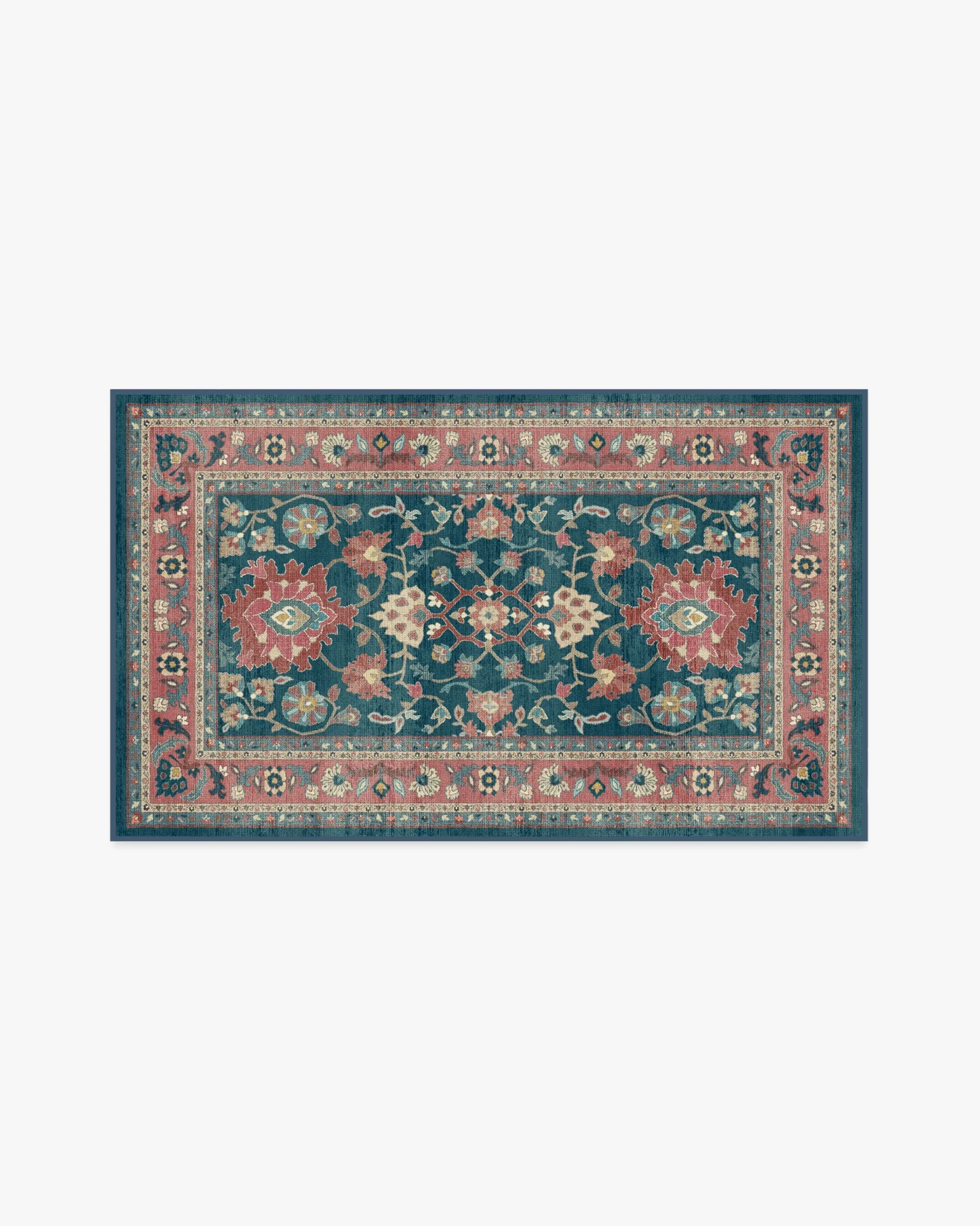 Machine Washable Area Rug - Navy, Cayenne