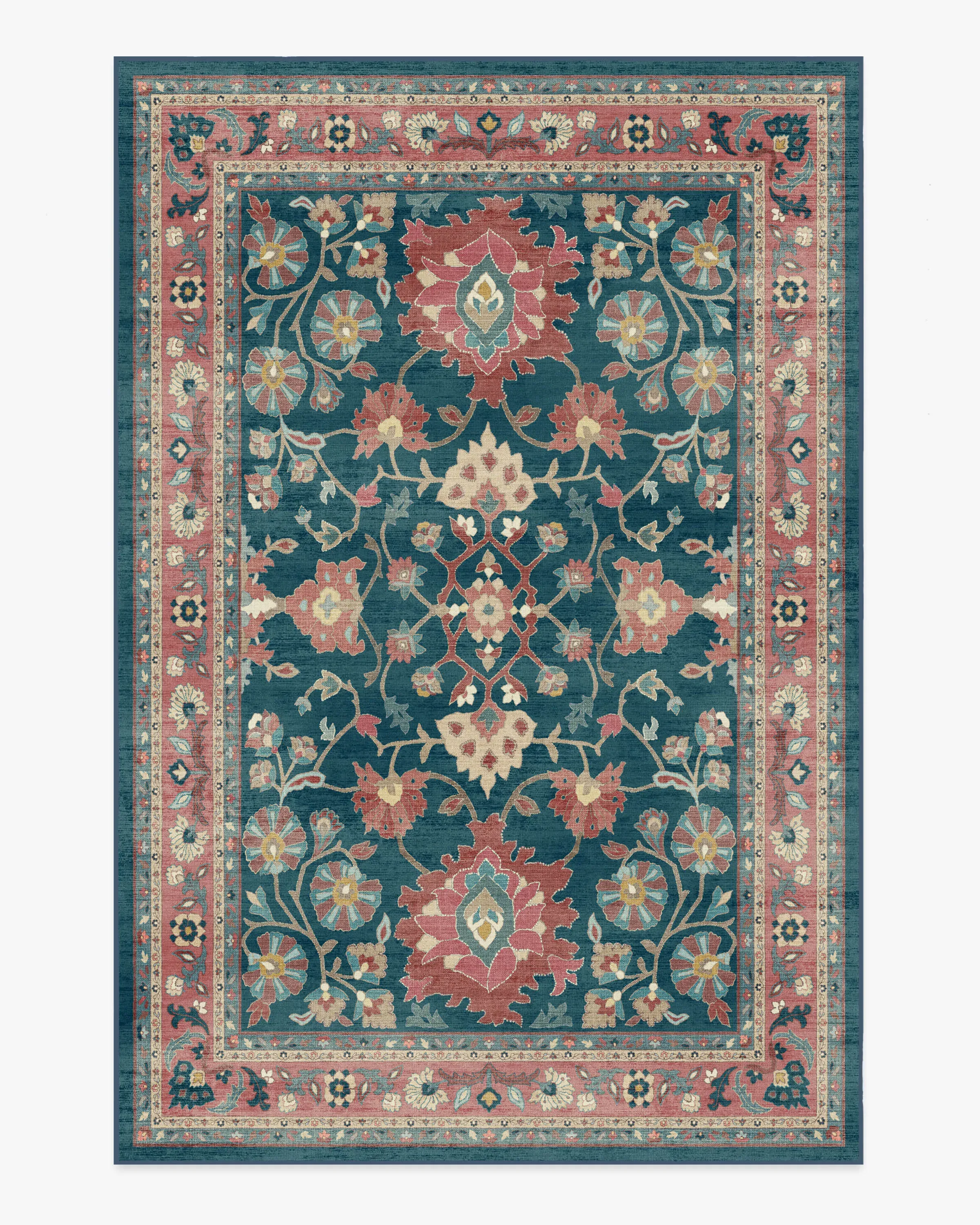 Machine Washable Area Rug - Navy, Cayenne