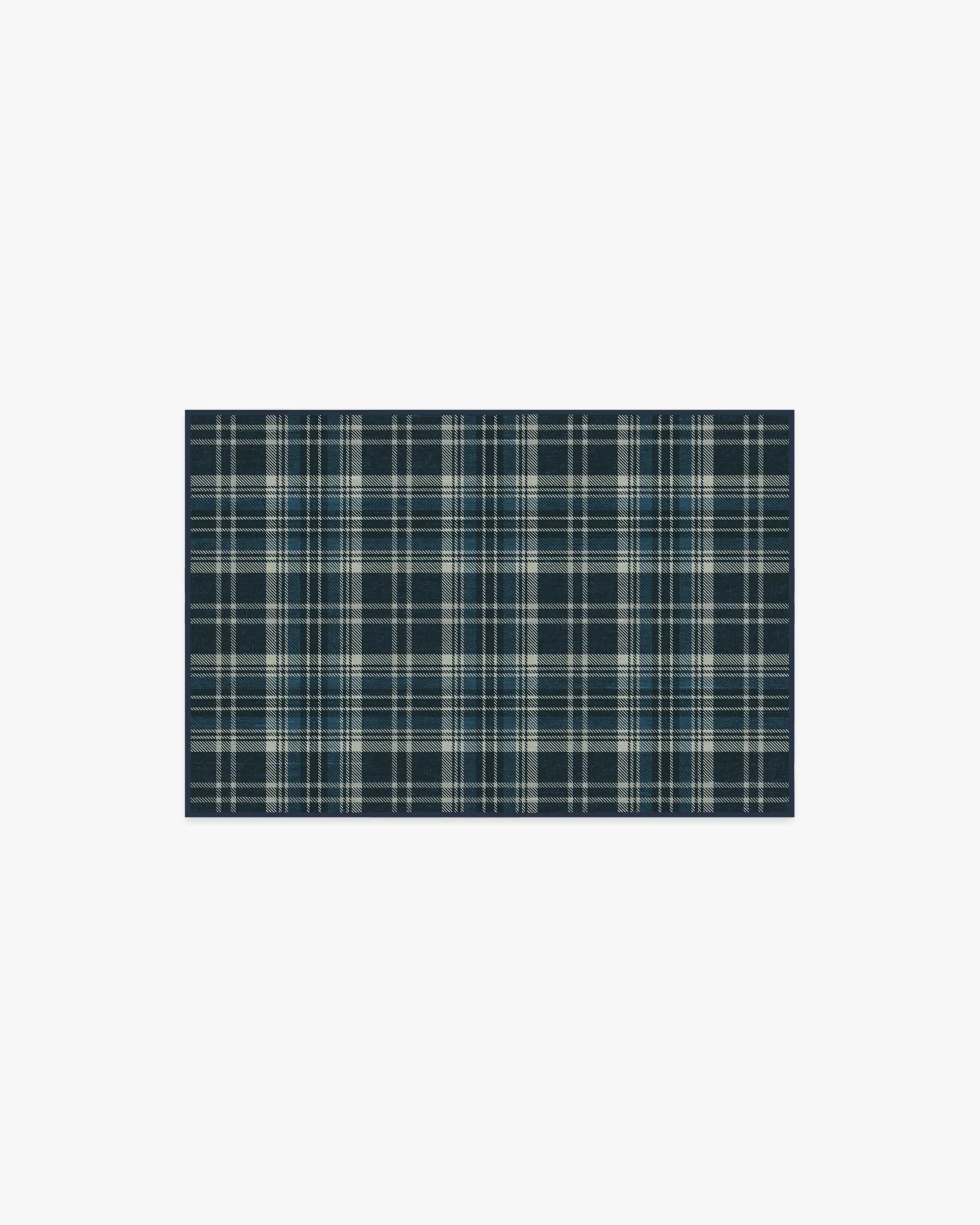 Machine Washable Area Rug - Navy Tartan image