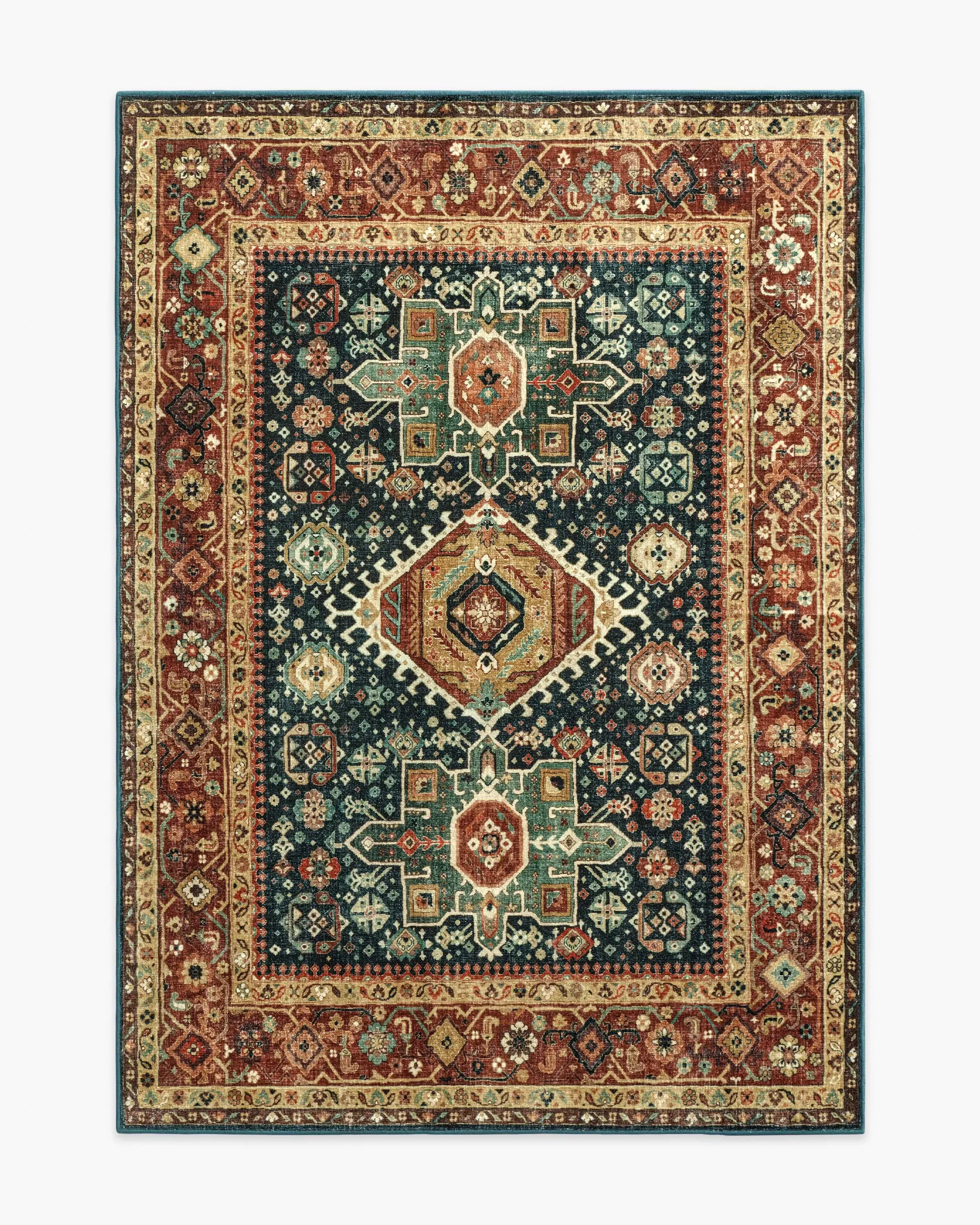 Machine Washable Area Rug - Navy, Vintage
