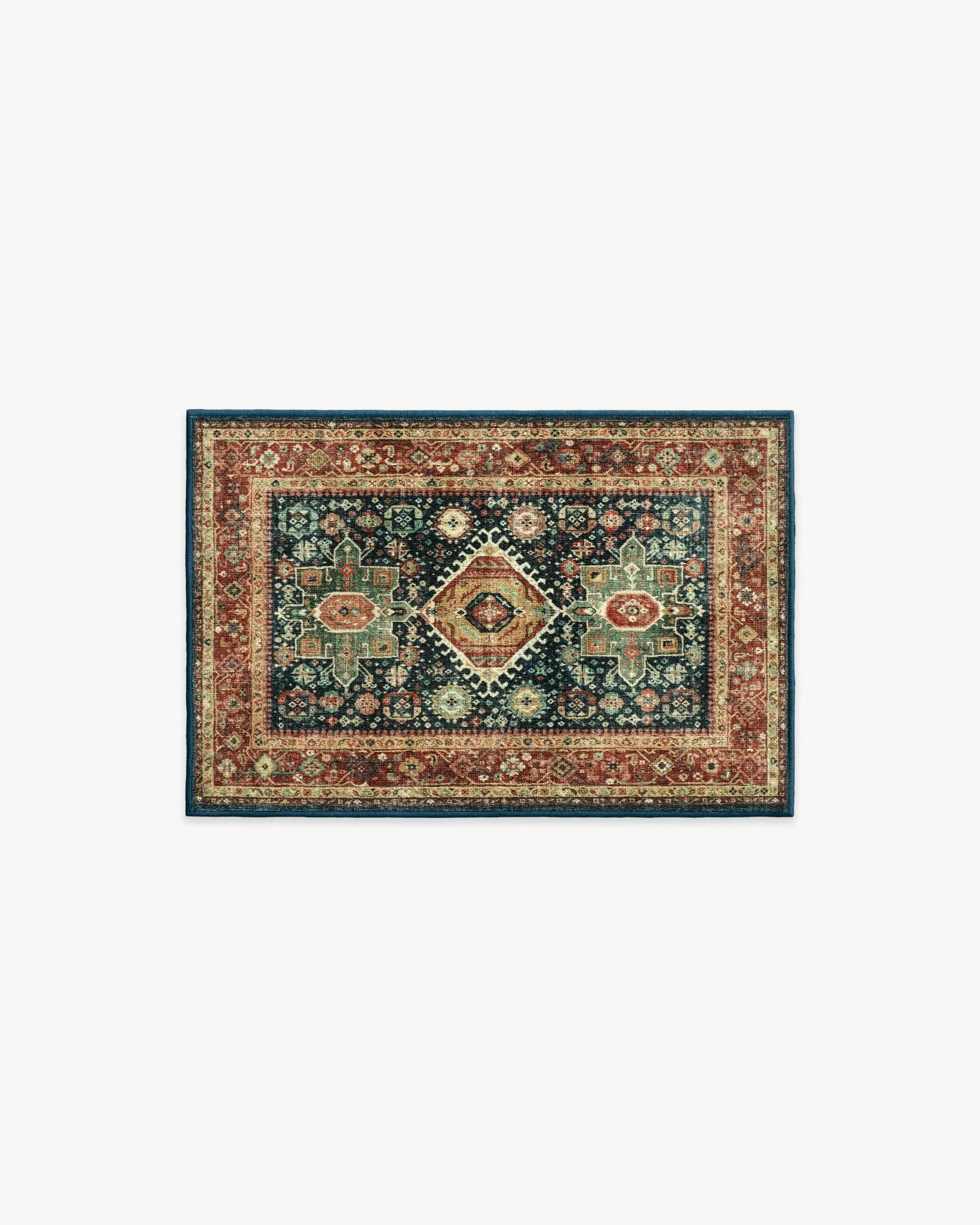 Machine Washable Area Rug - Navy, Vintage image