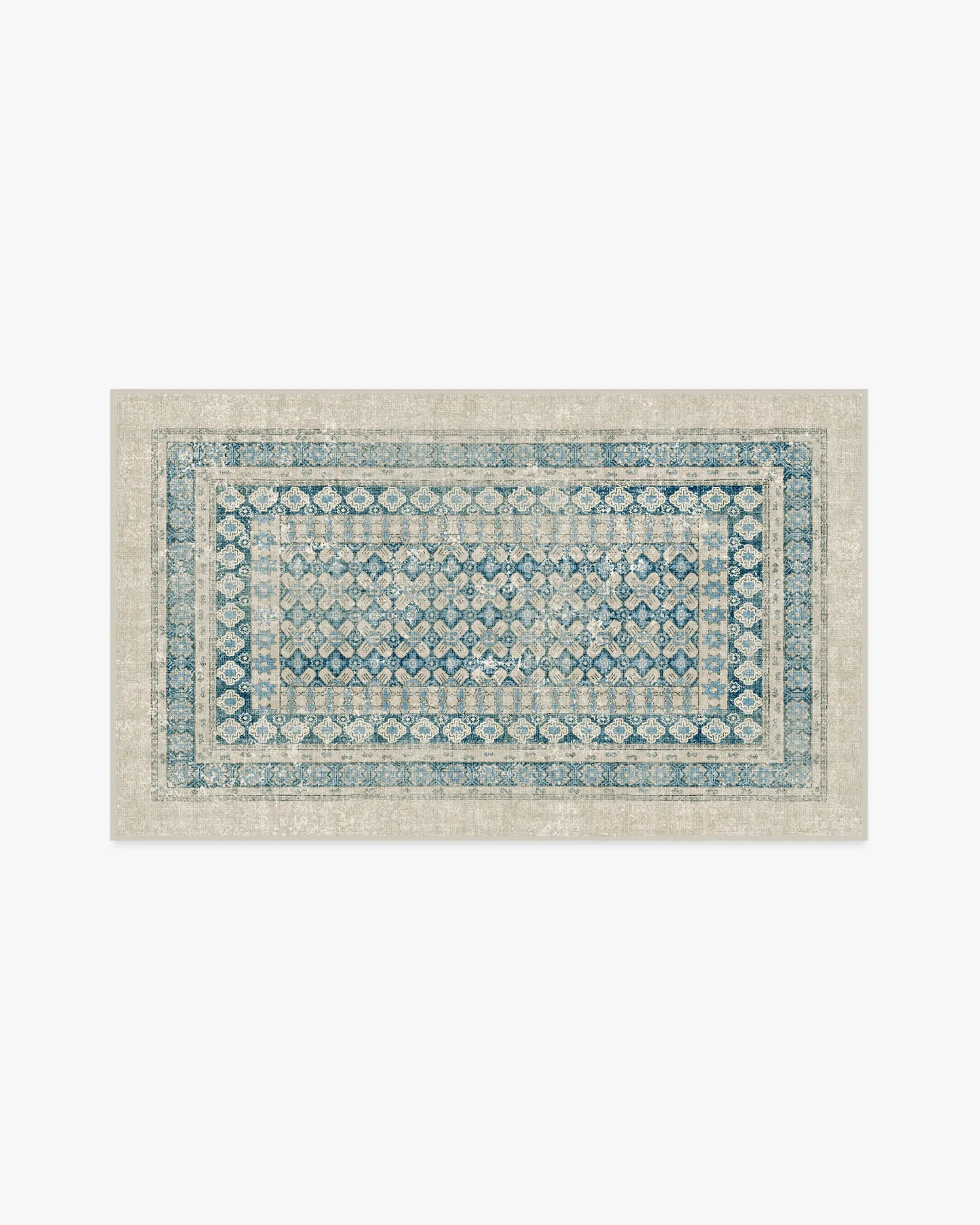 Machine Washable Area Rug - Neutral, Blue
