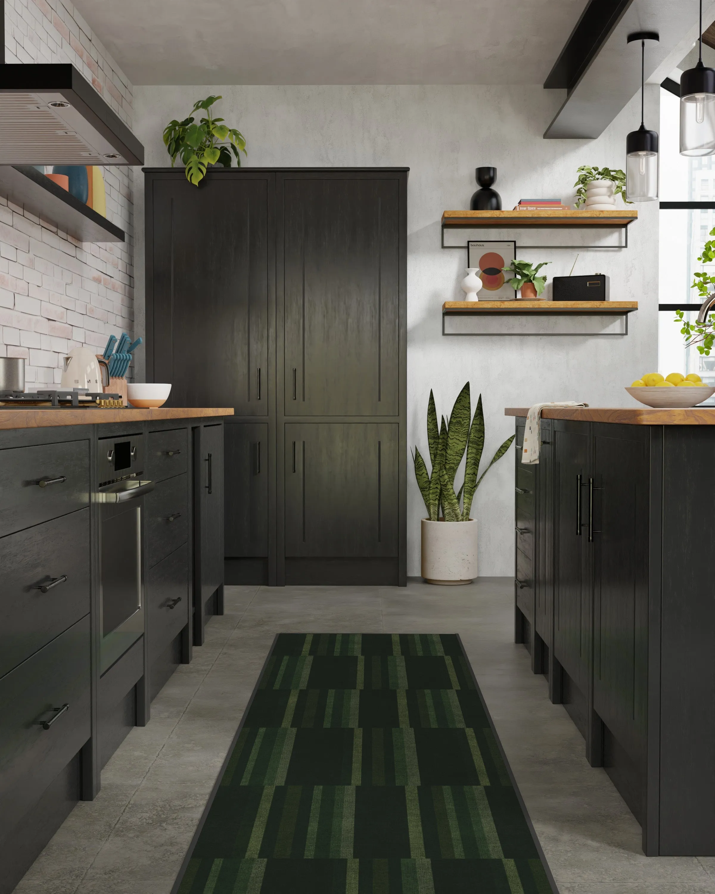 Machine Washable Area Rug - Olive Green