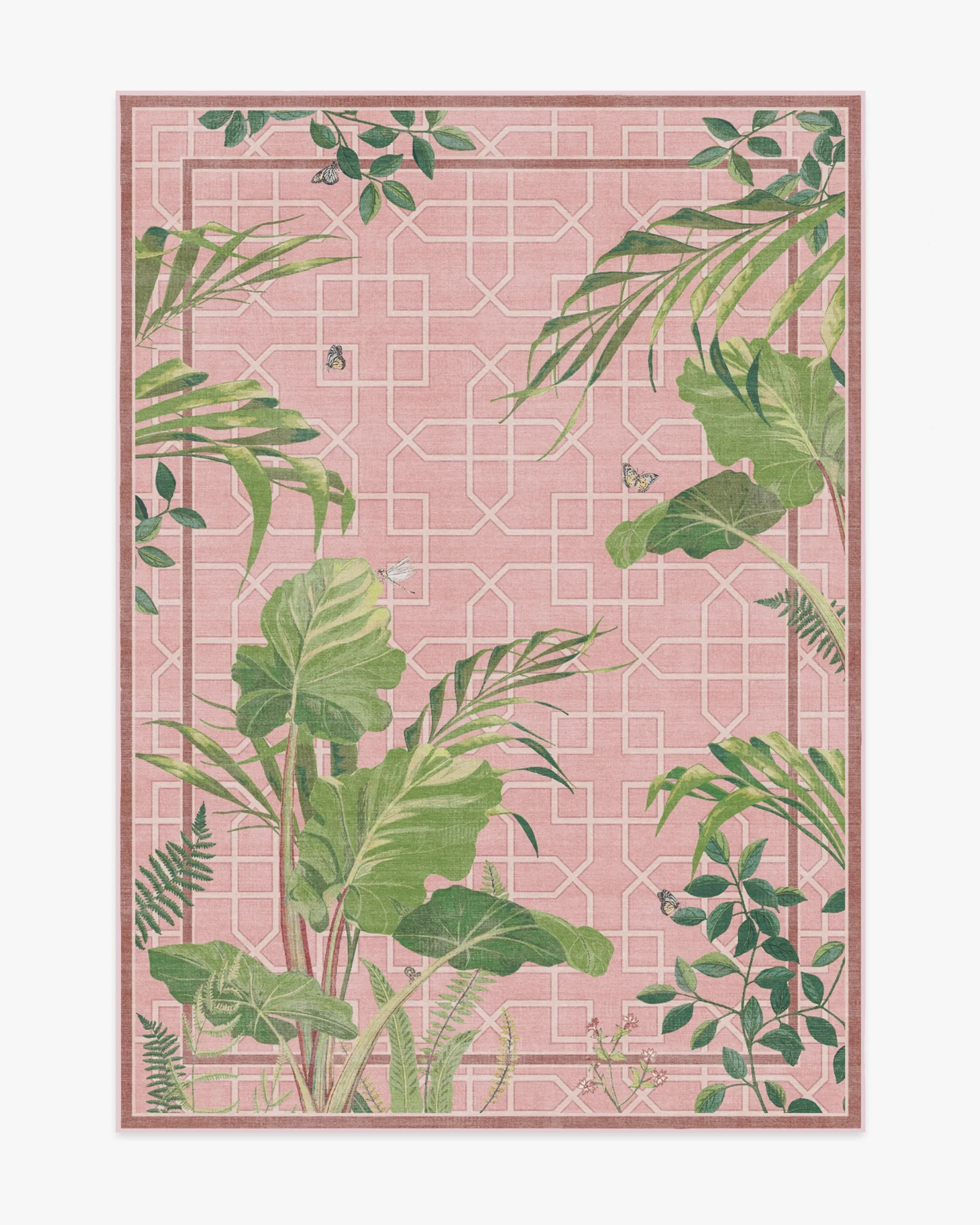 Machine Washable Area Rug - Pink, Flatwoven