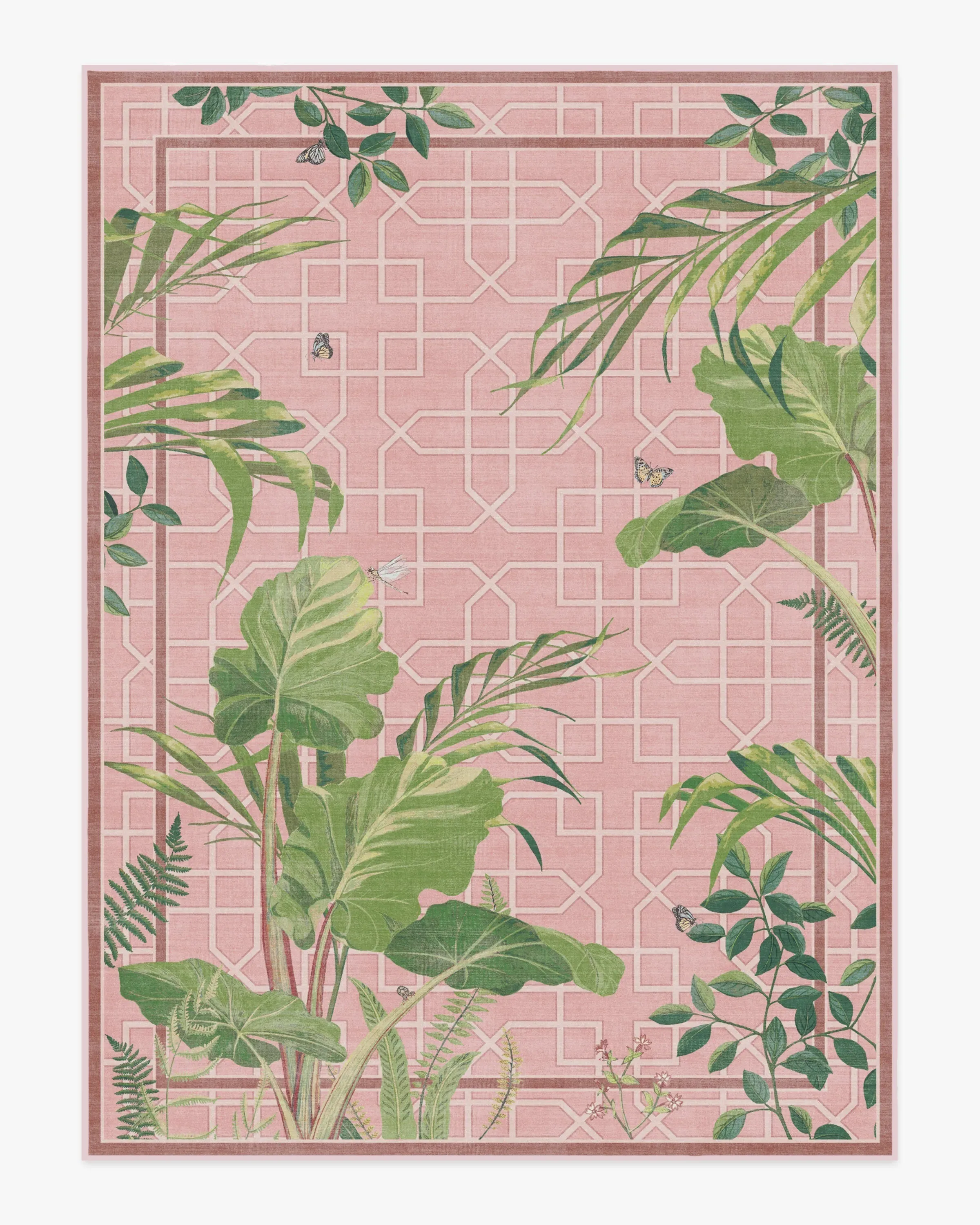 Machine Washable Area Rug - Pink, Flatwoven