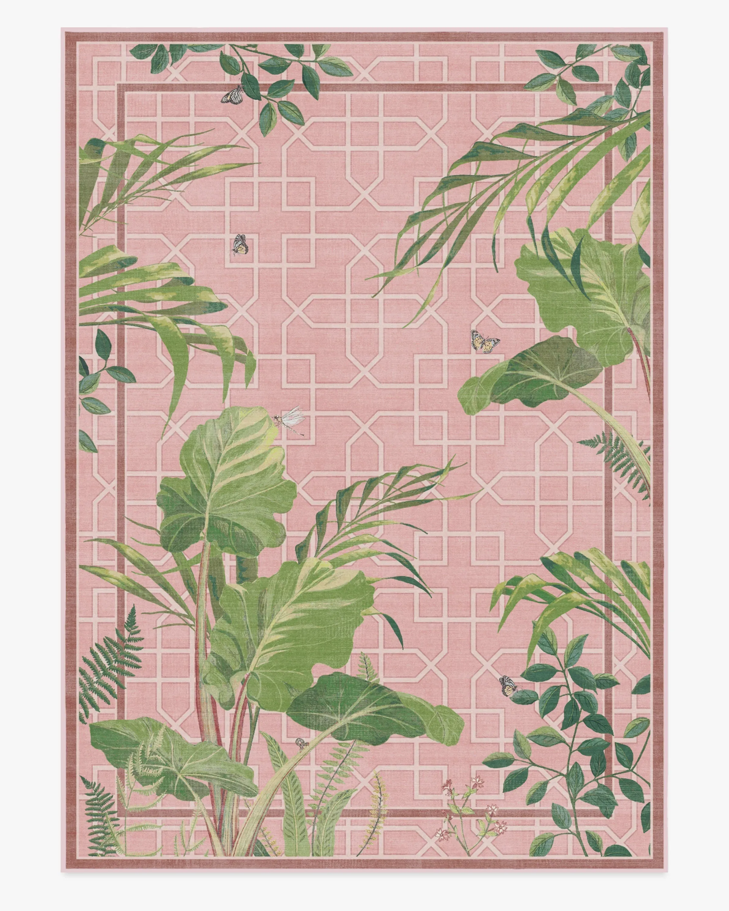 Machine Washable Area Rug - Pink, Flatwoven