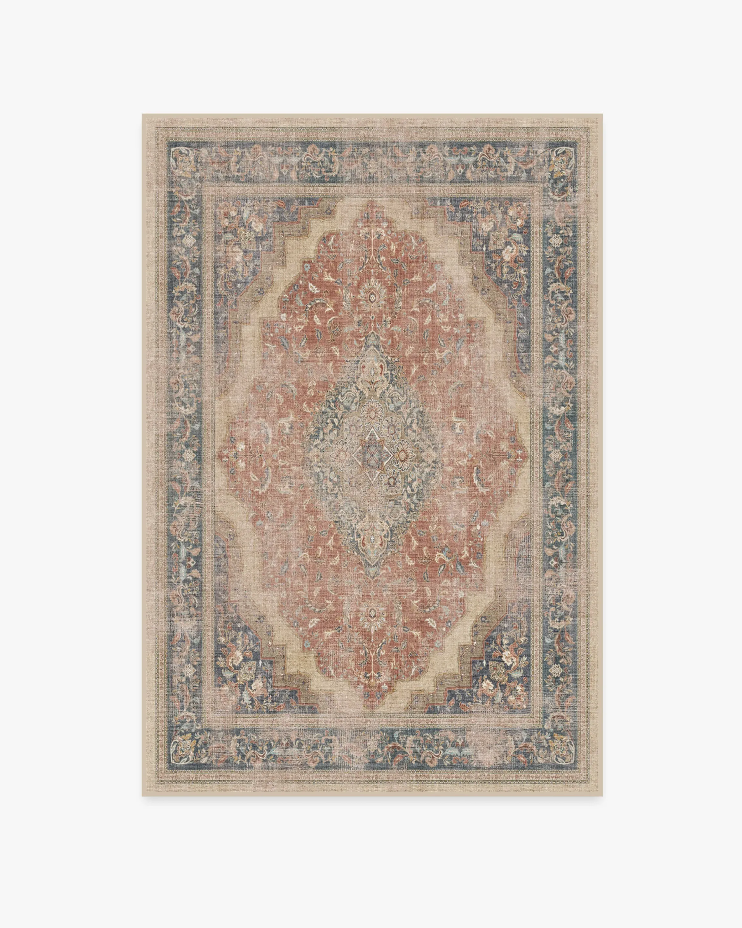 Machine Washable Area Rug - Red, Chenille