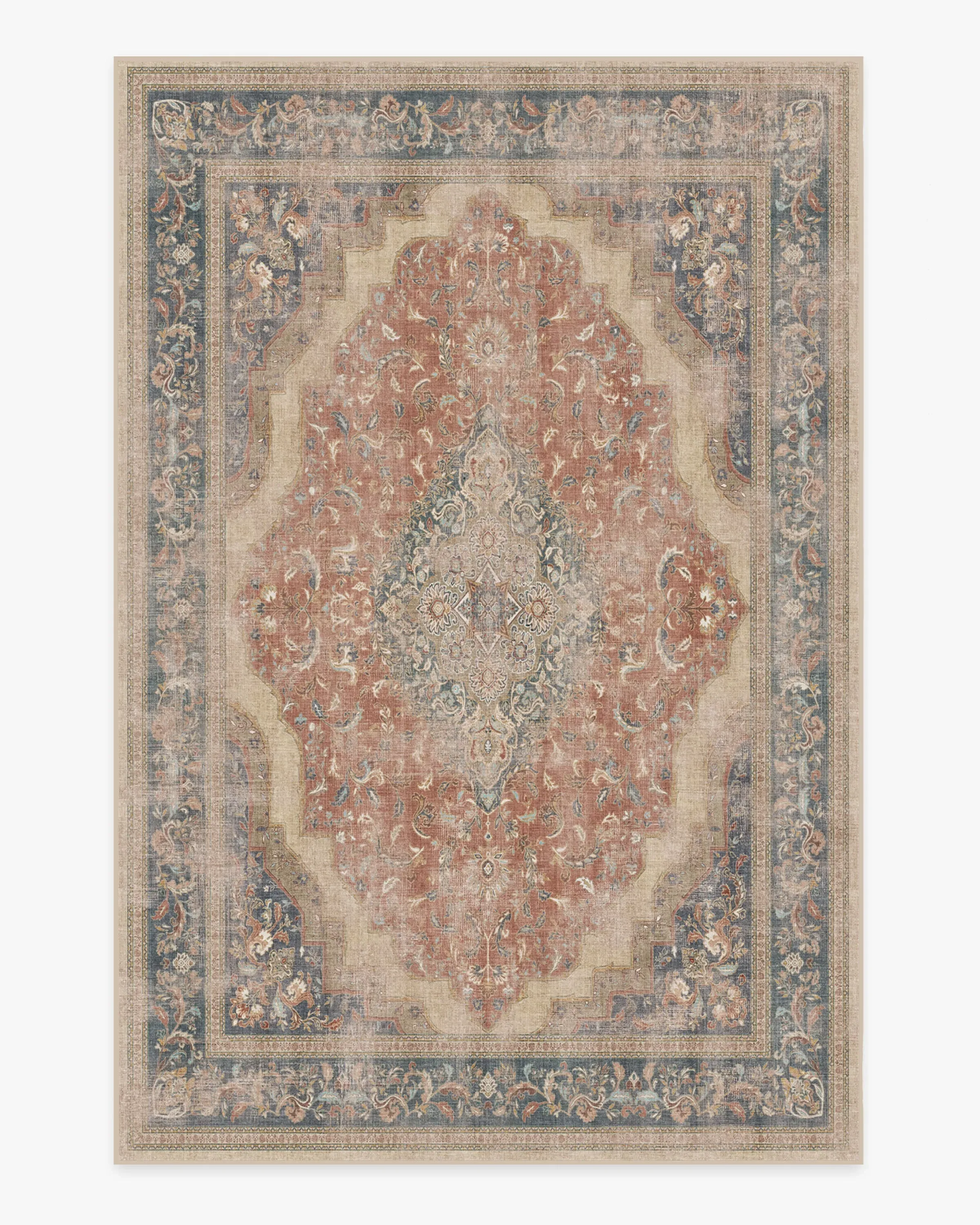 Machine Washable Area Rug - Red, Chenille