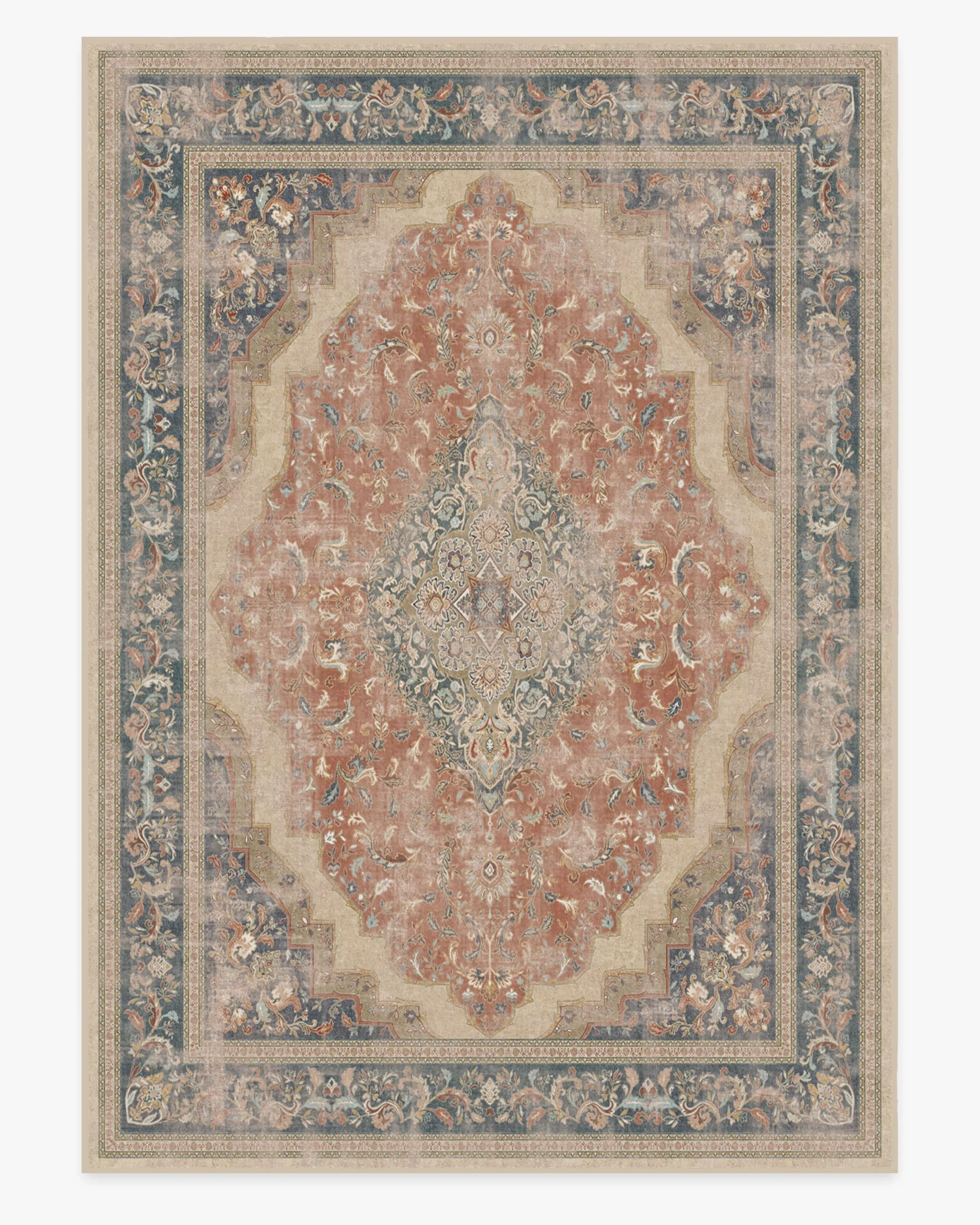 Machine Washable Area Rug - Red, Chenille