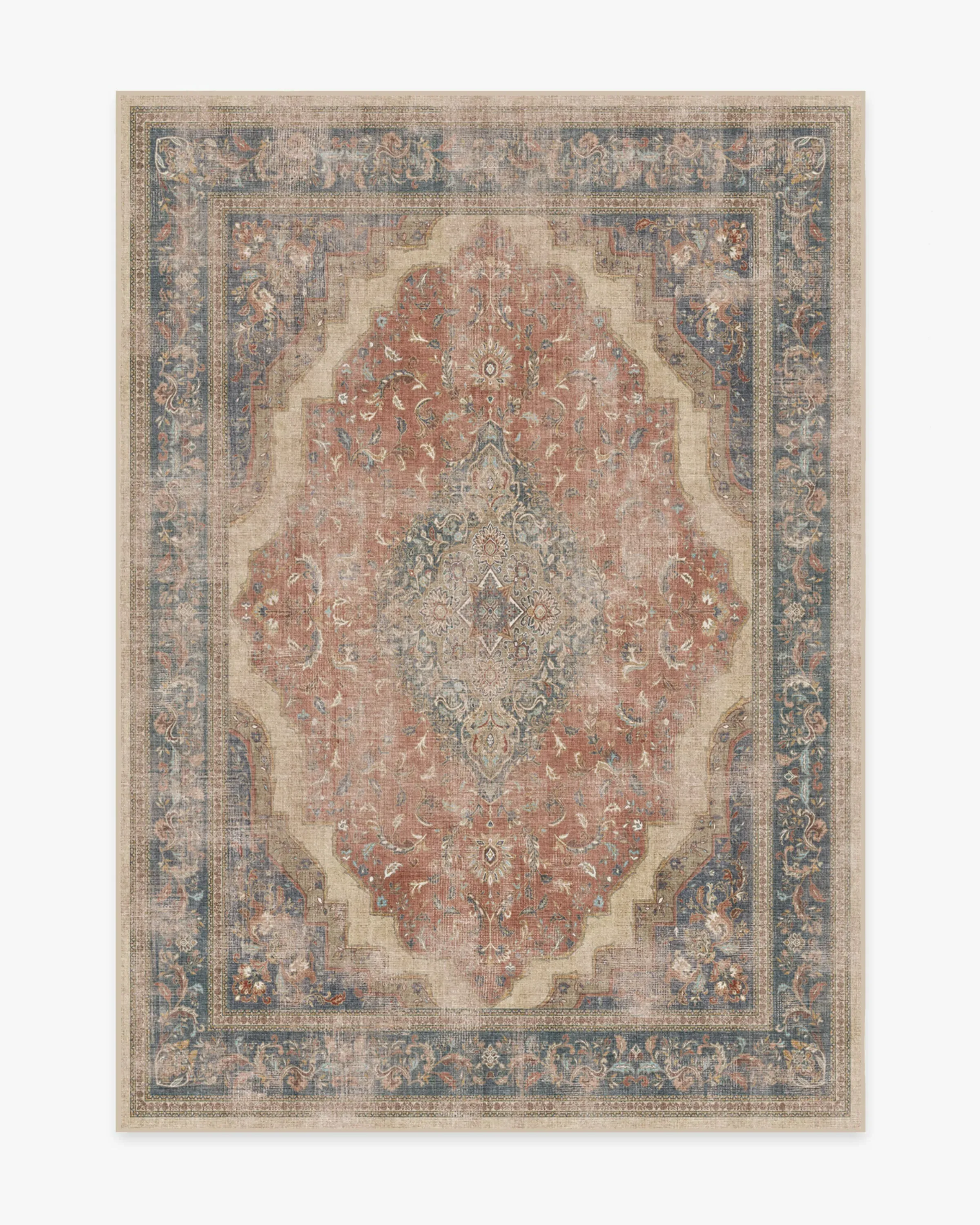 Machine Washable Area Rug - Red, Chenille