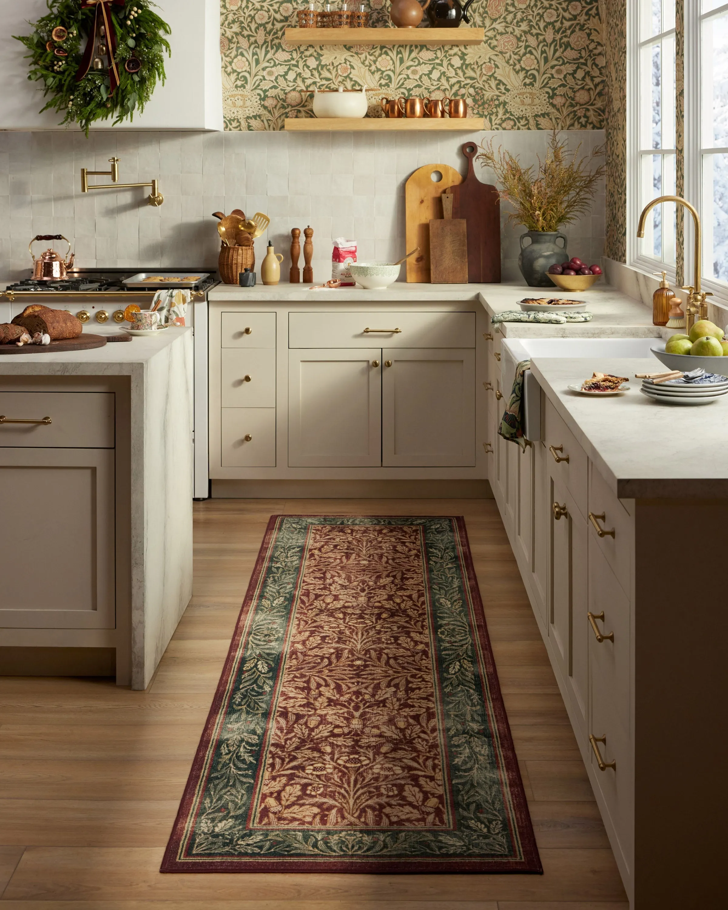 Machine Washable Area Rug - Red, Flatwoven