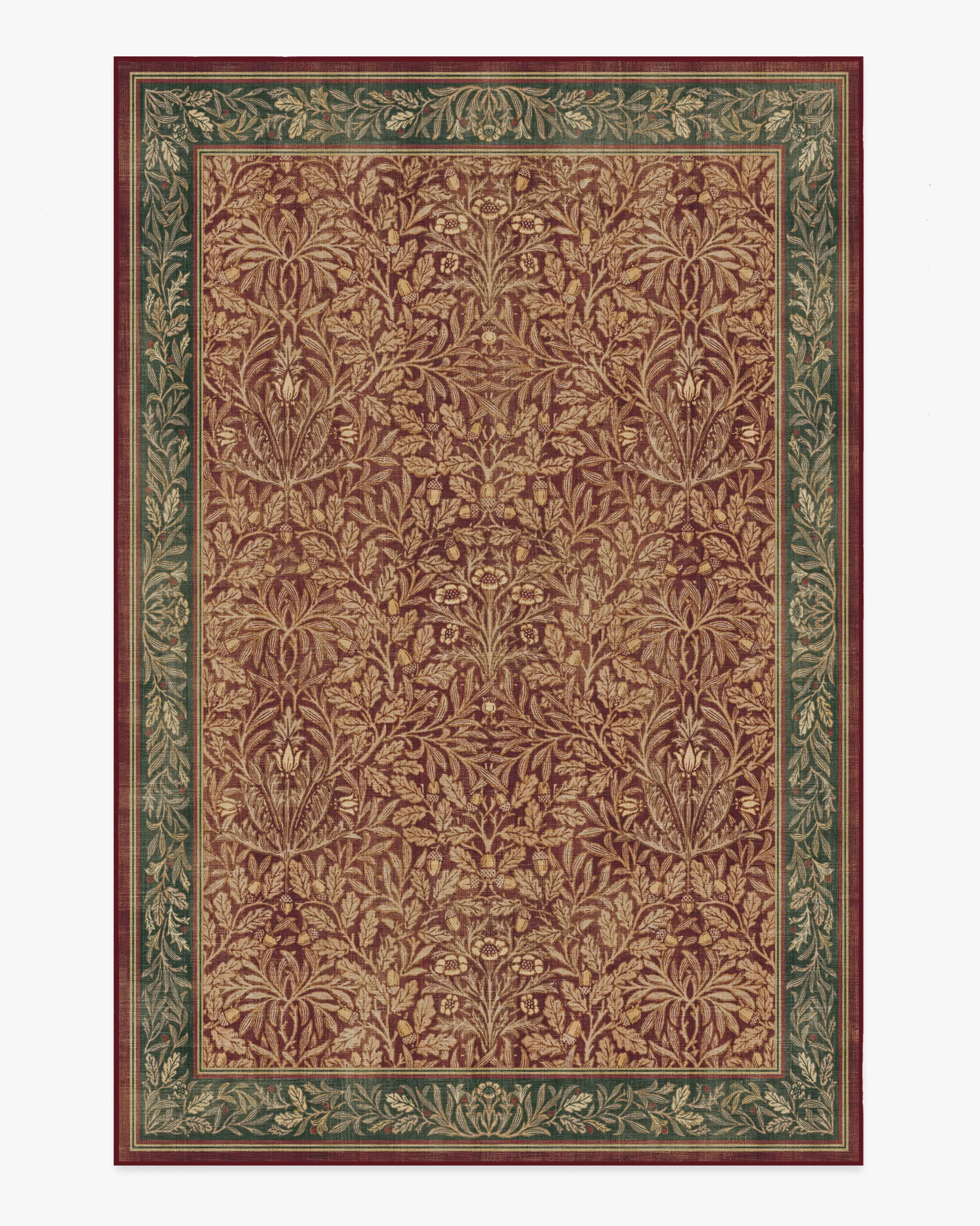 Machine Washable Area Rug - Red, Flatwoven