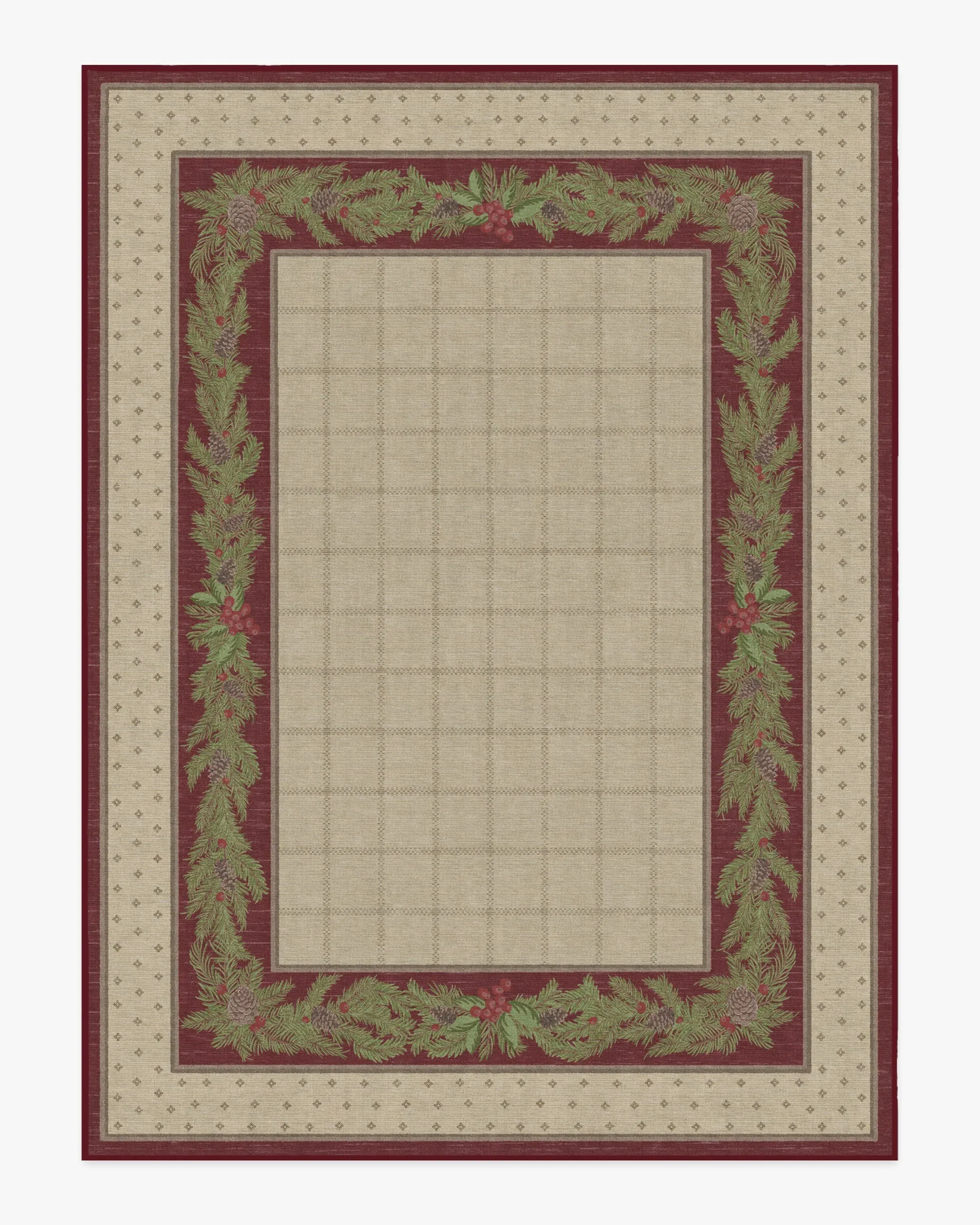 Machine Washable Area Rug - Red, Natural