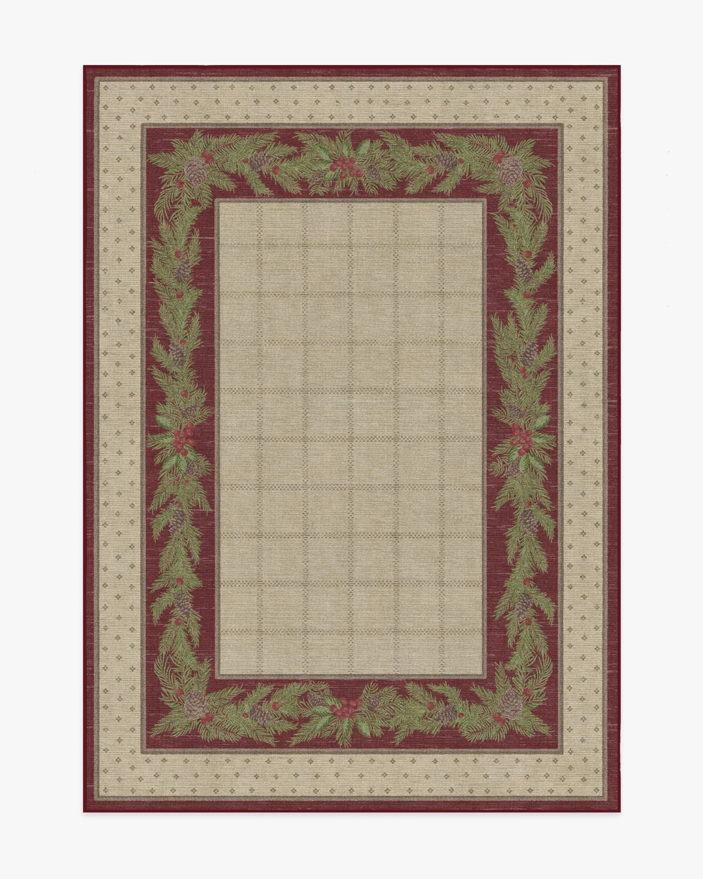 Machine Washable Area Rug - Red, Natural