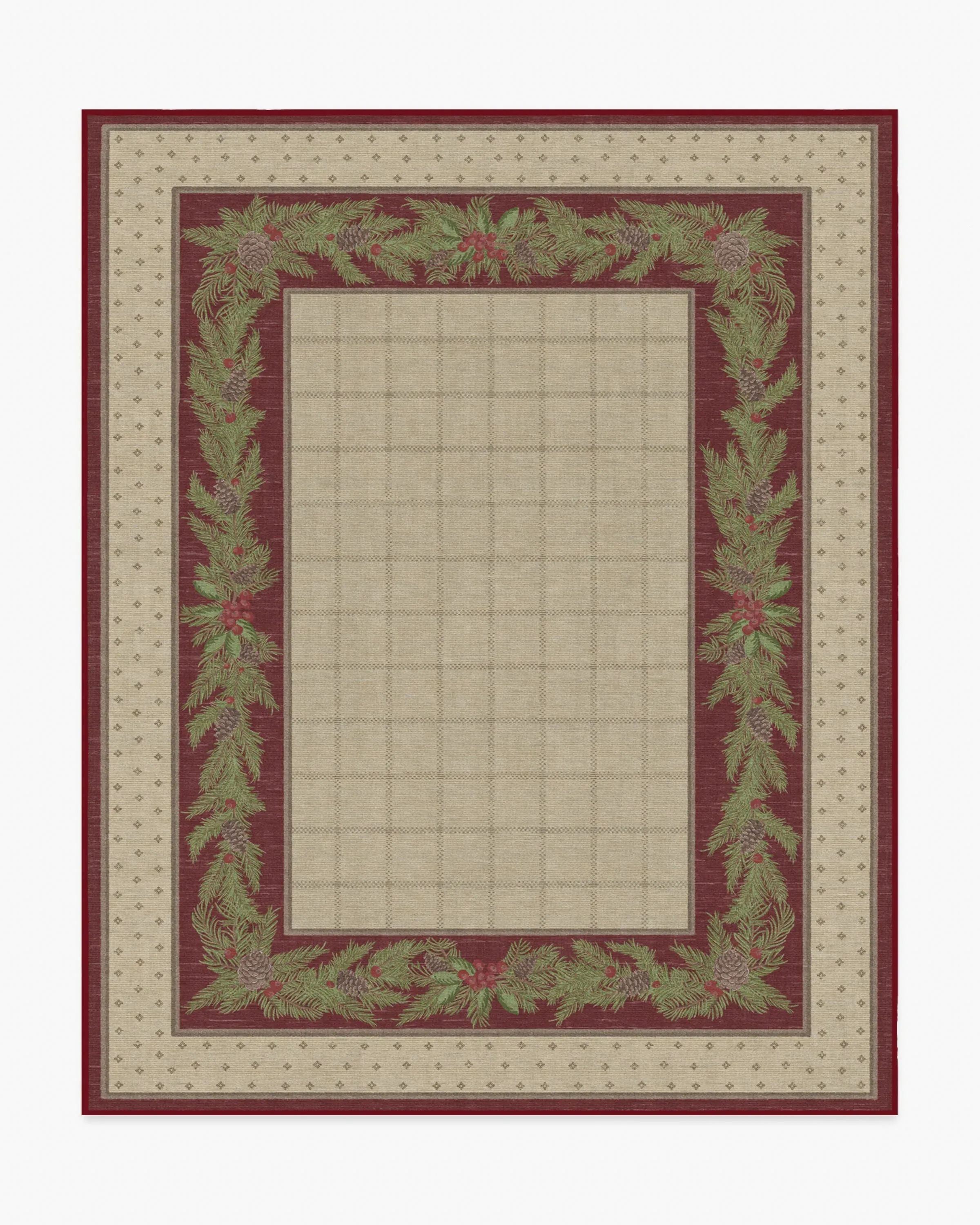 Machine Washable Area Rug - Red, Natural