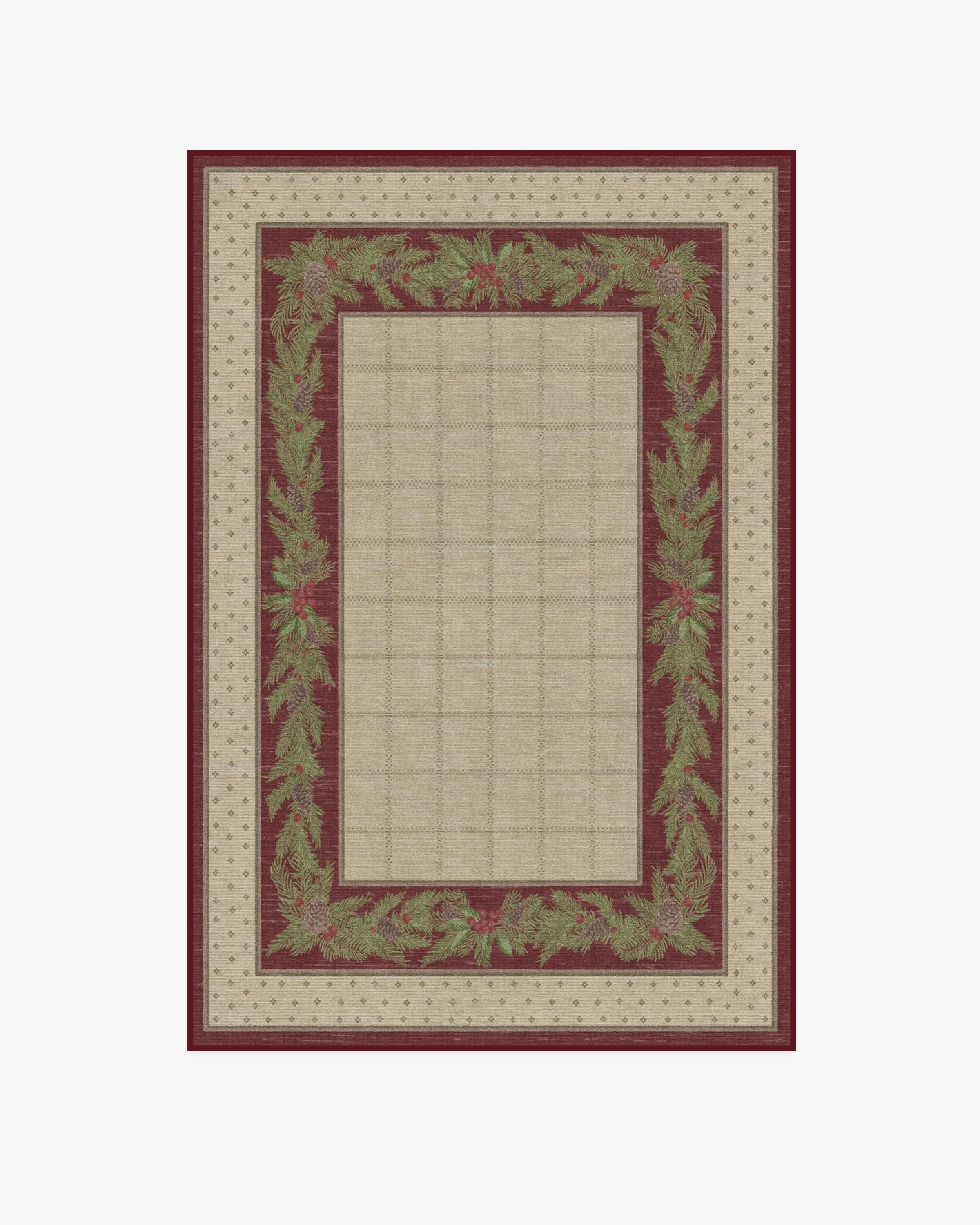 Machine Washable Area Rug - Red, Natural