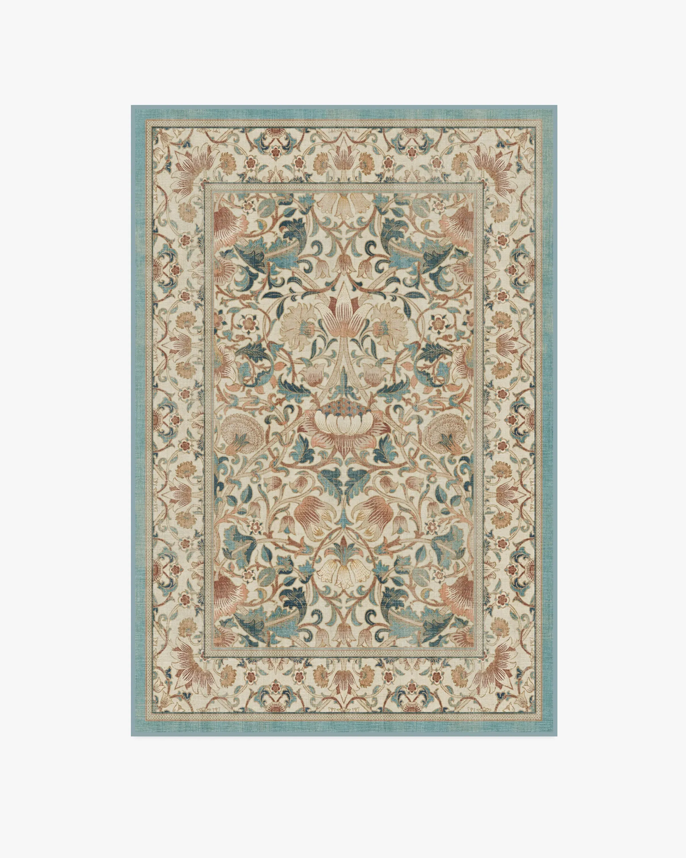Machine Washable Area Rug - Rose & Teal