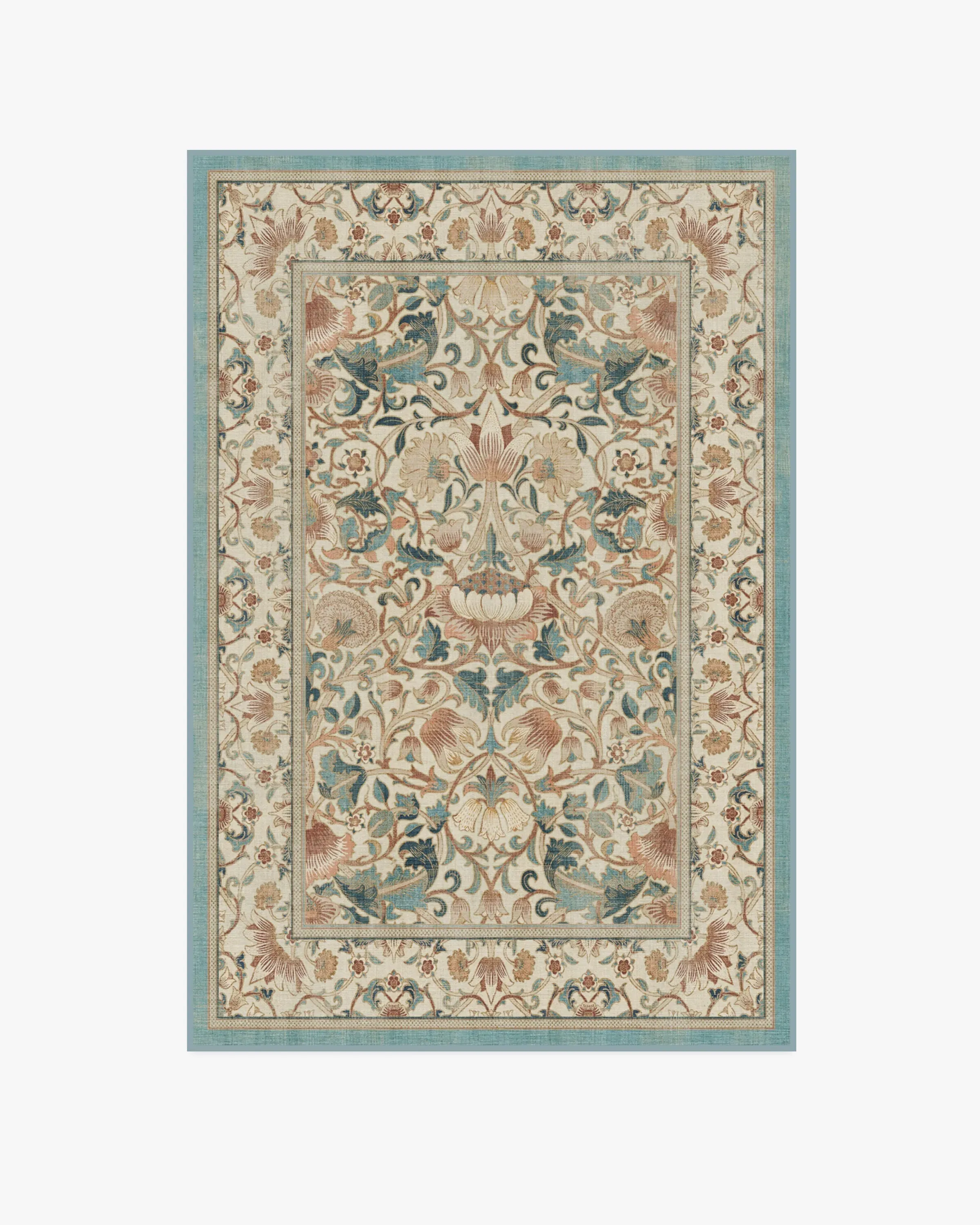 Machine Washable Area Rug - Rose & Teal