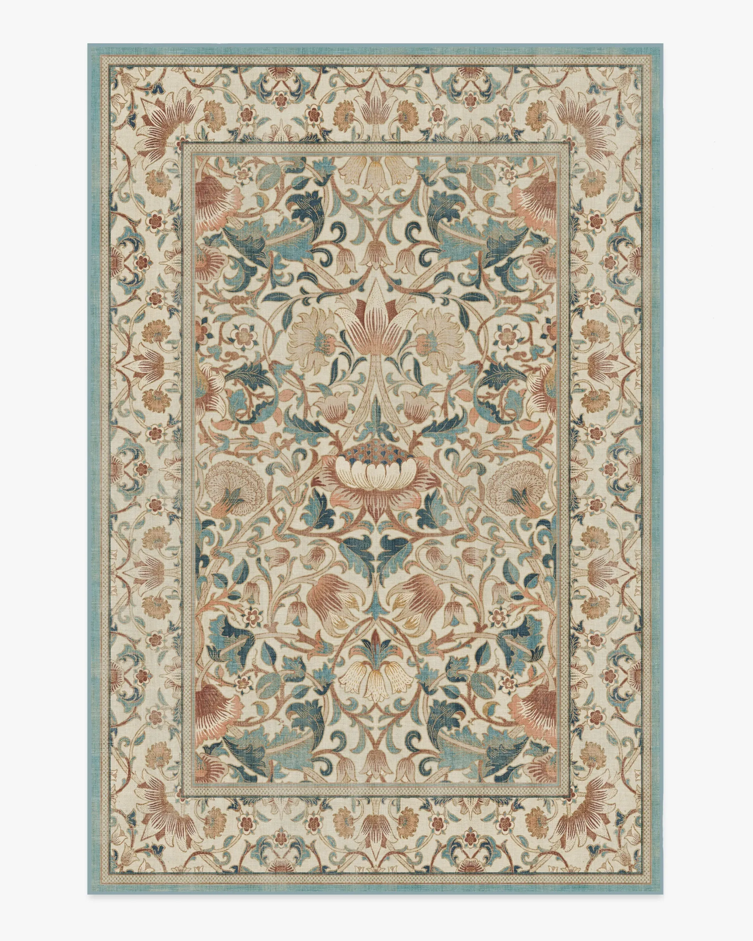 Machine Washable Area Rug - Rose & Teal