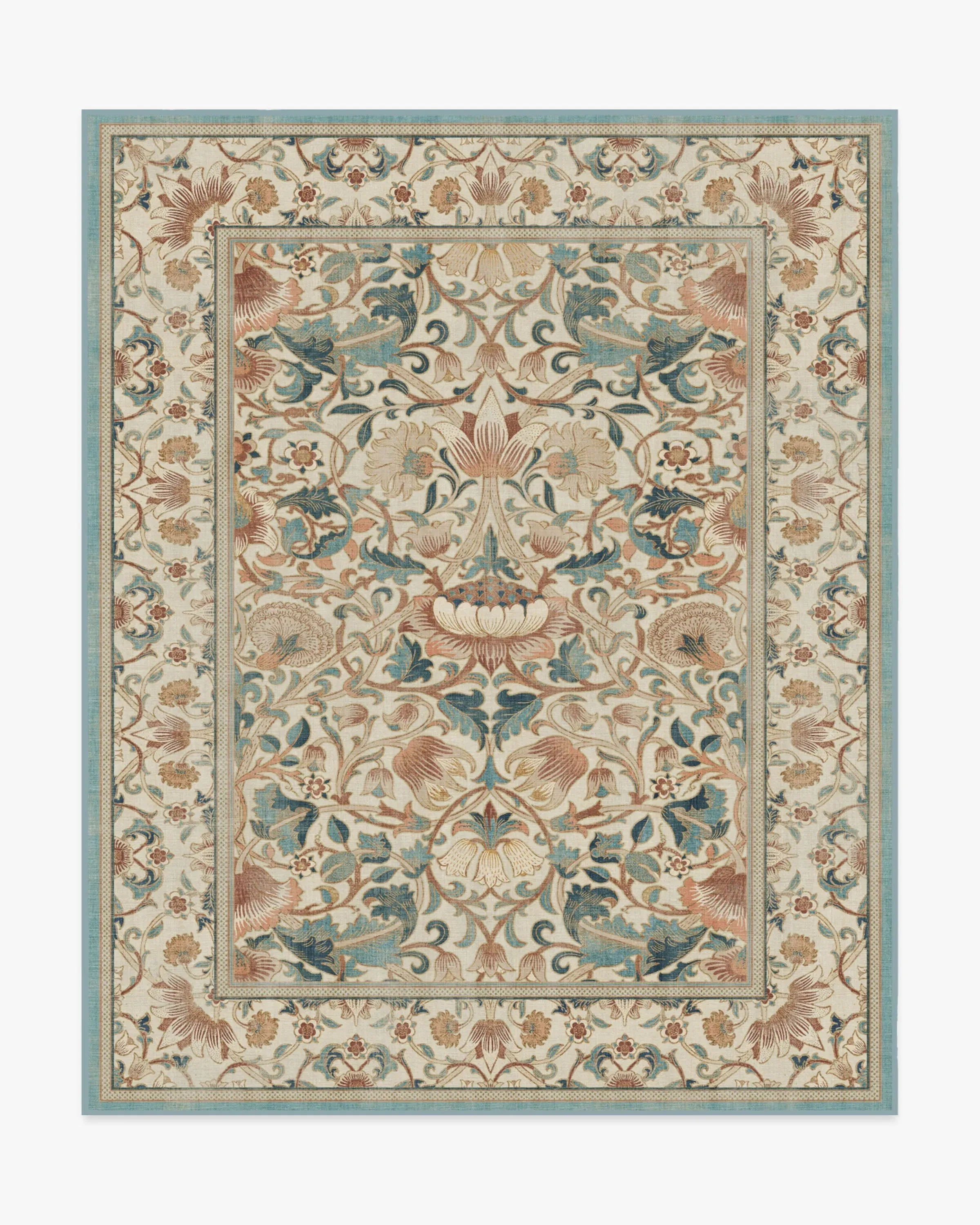 Machine Washable Area Rug - Rose & Teal