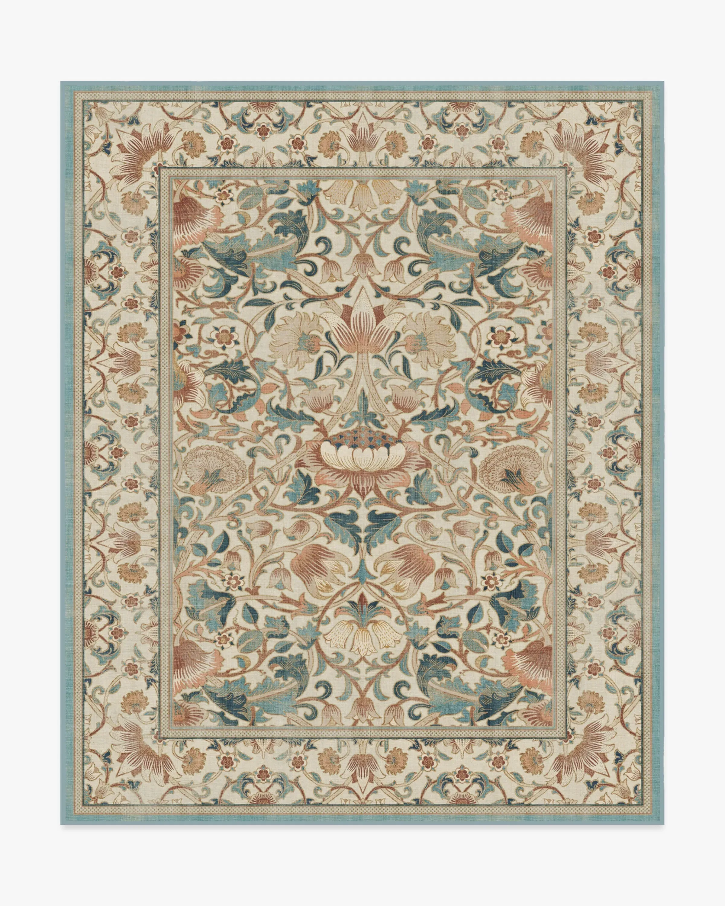 Machine Washable Area Rug - Rose & Teal