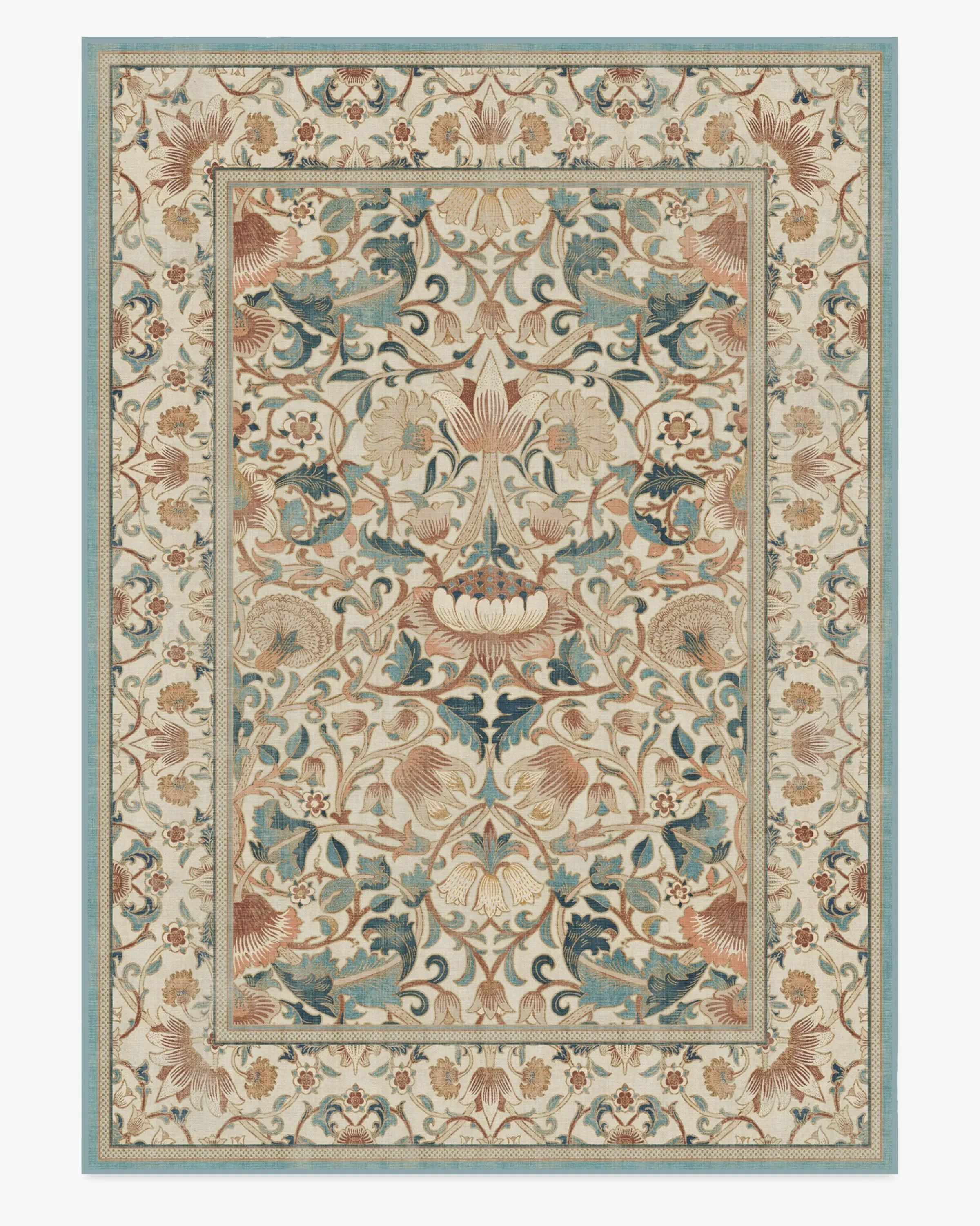 Machine Washable Area Rug - Rose & Teal