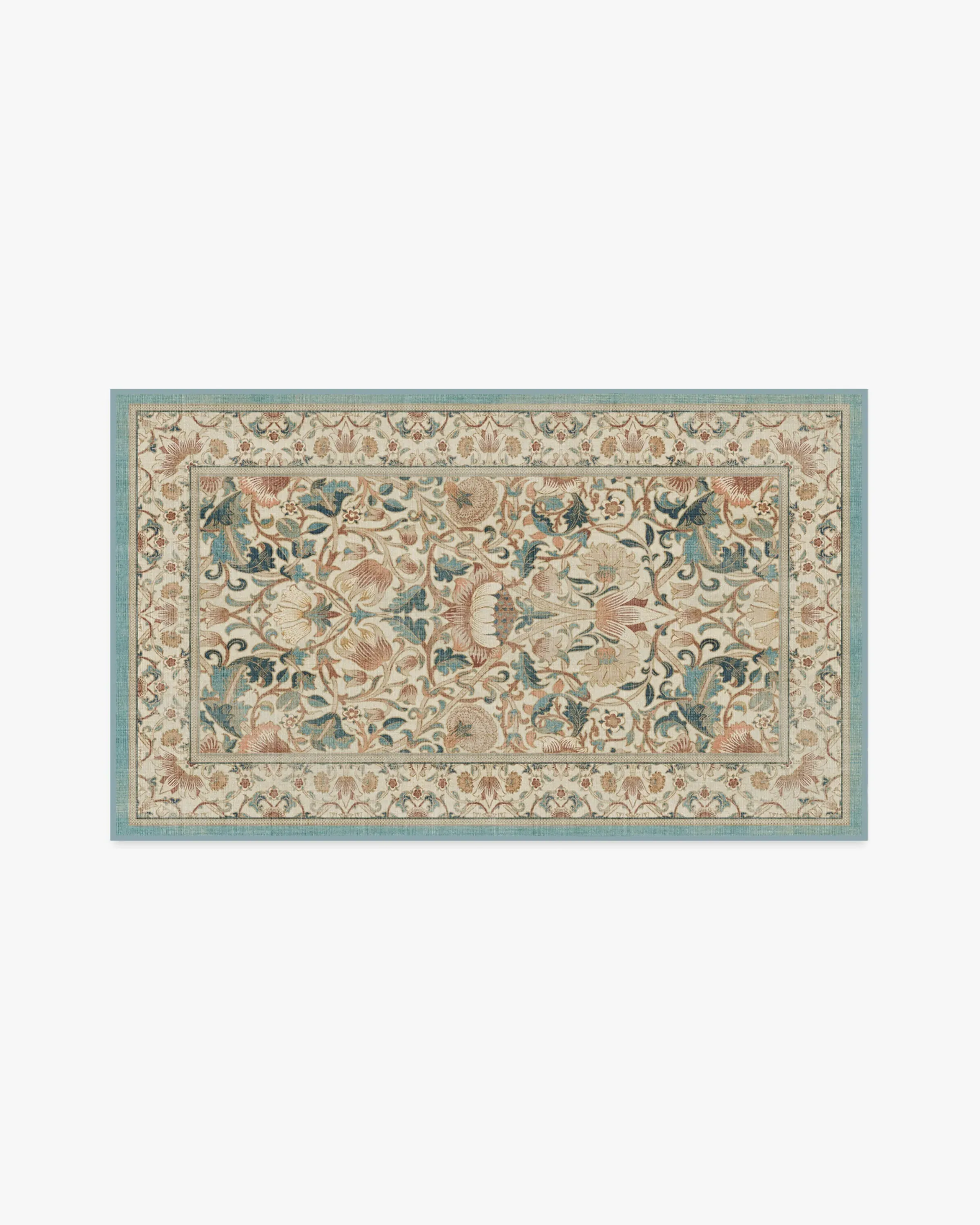 Machine Washable Area Rug - Rose & Teal