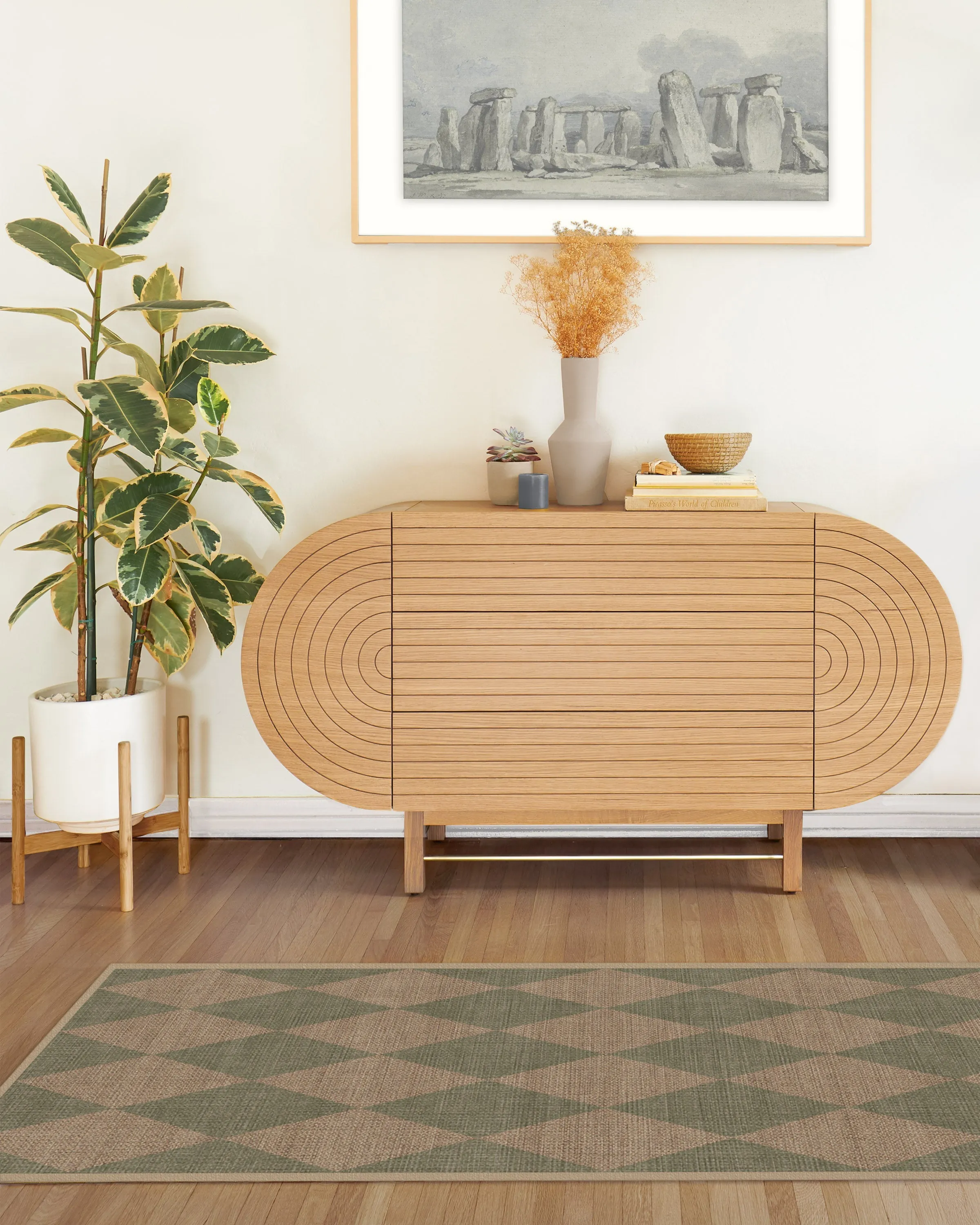 Machine Washable Area Rug - Sage Green, Re-Jute