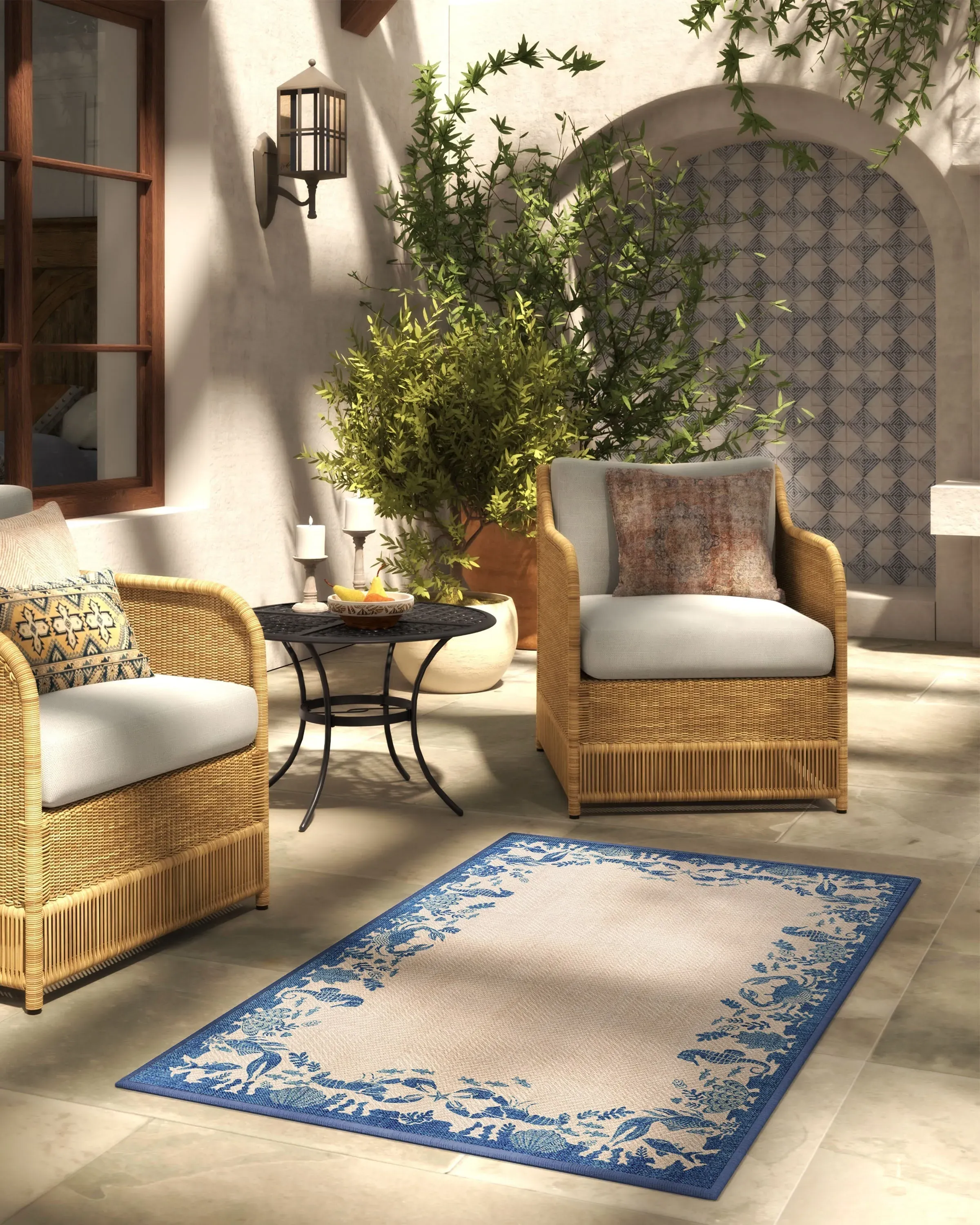 Machine Washable Area Rug - Sapphire Blue