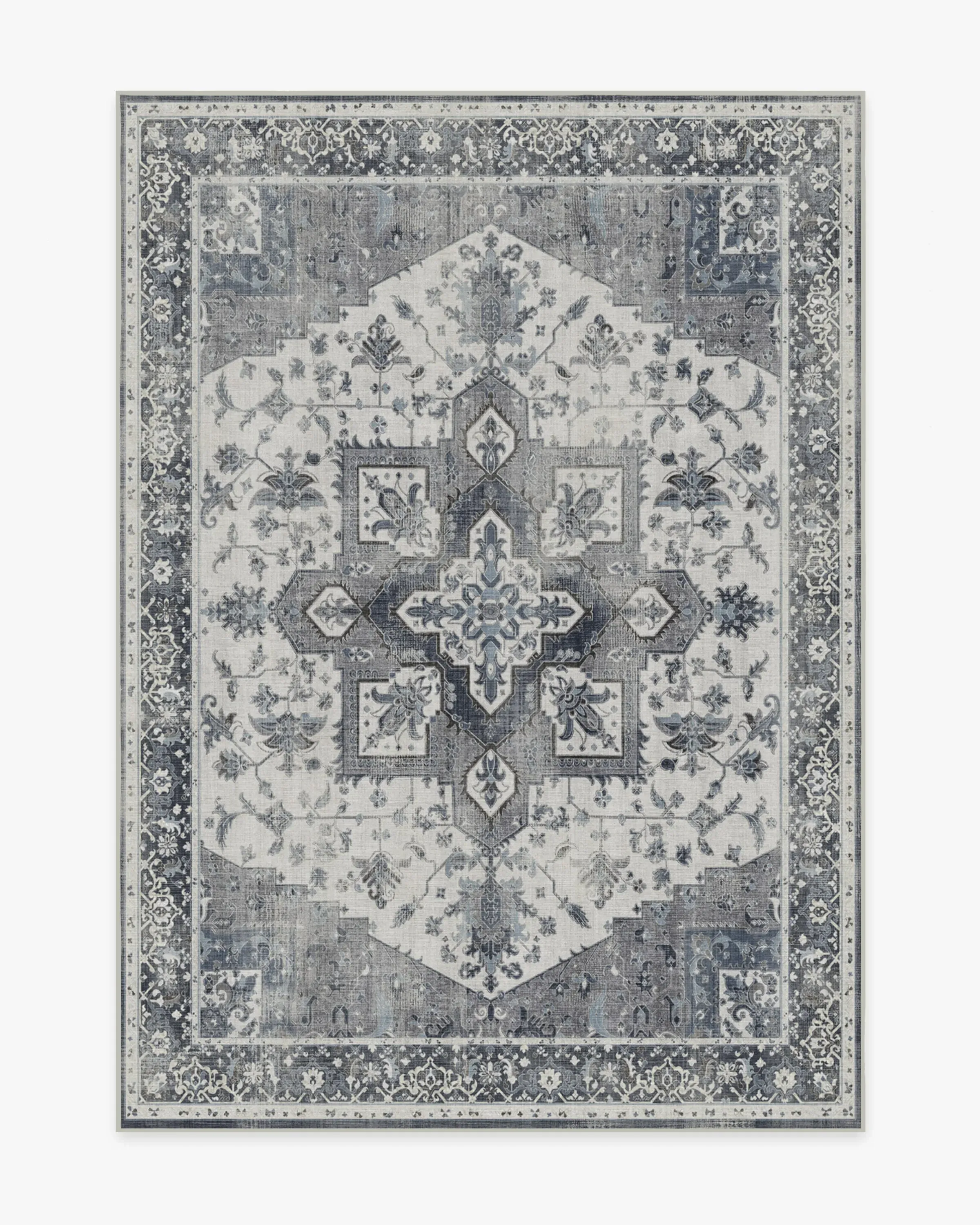 Machine Washable Area Rug - Stone Blue