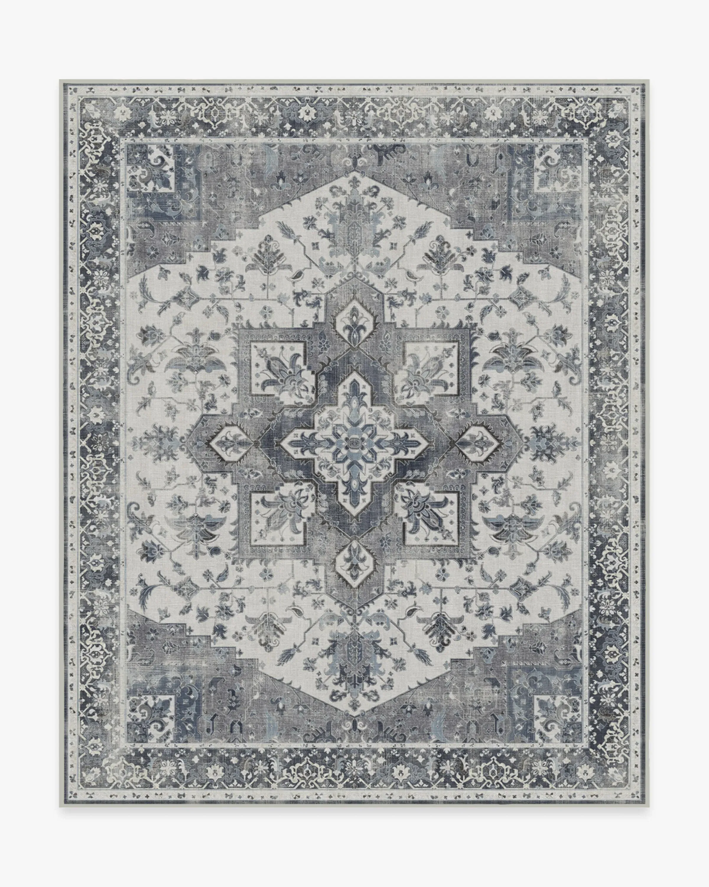 Machine Washable Area Rug - Stone Blue