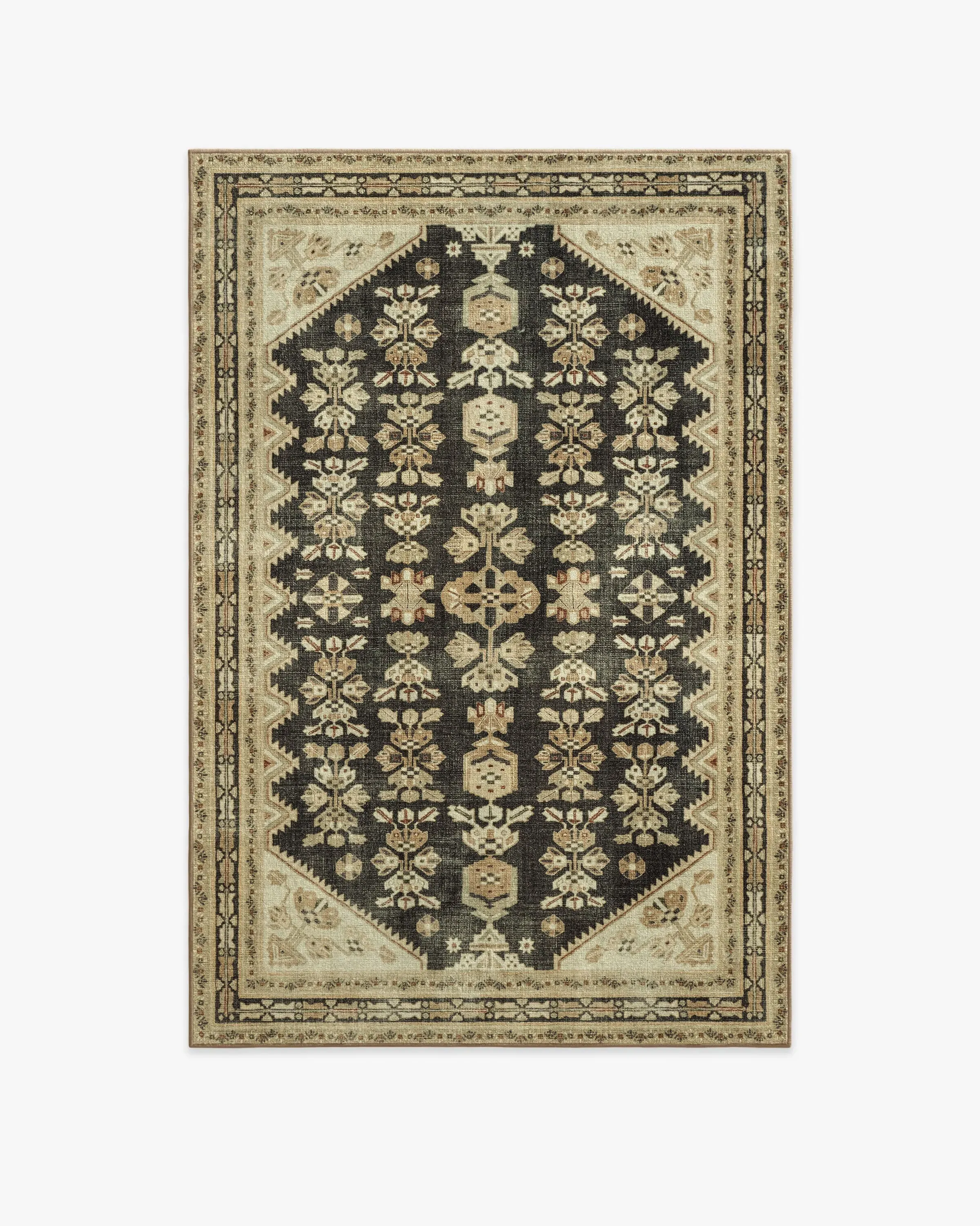 Machine Washable Area Rug - Tan, Black