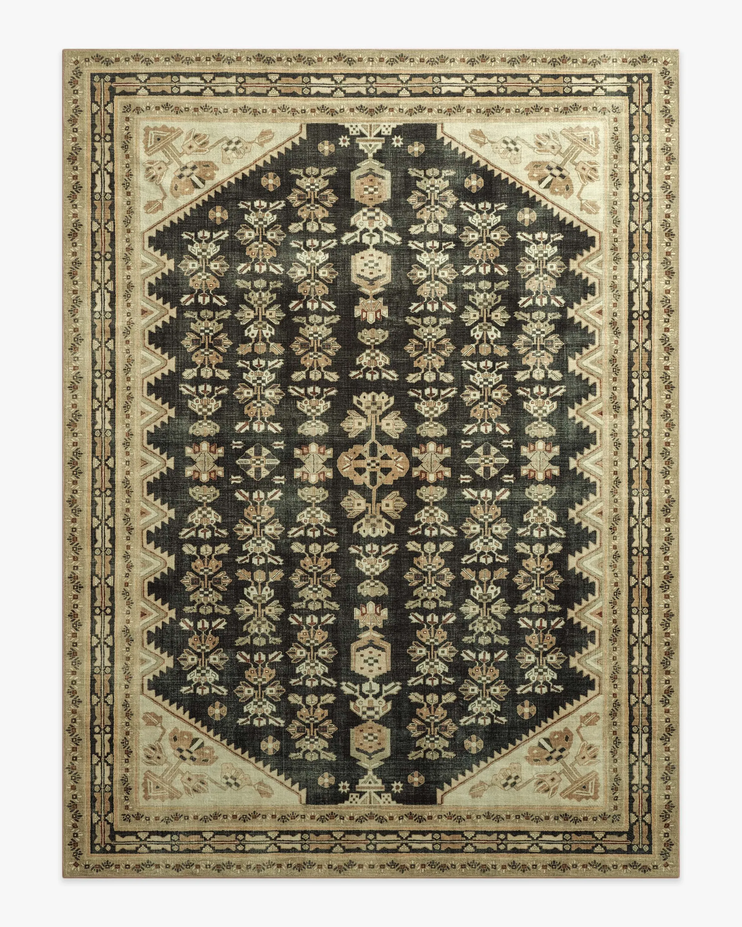 Machine Washable Area Rug - Tan, Black