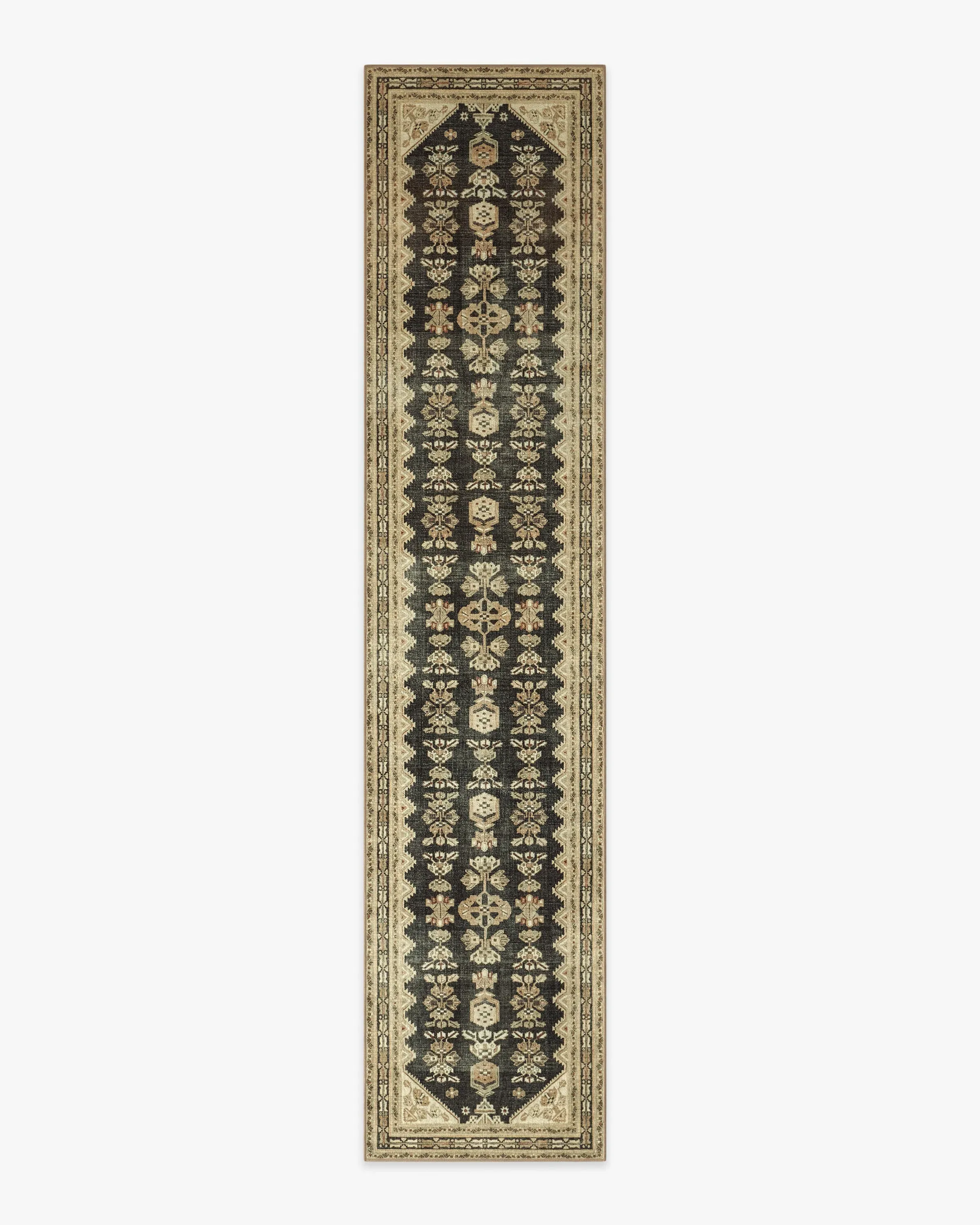 Machine Washable Area Rug - Tan, Black